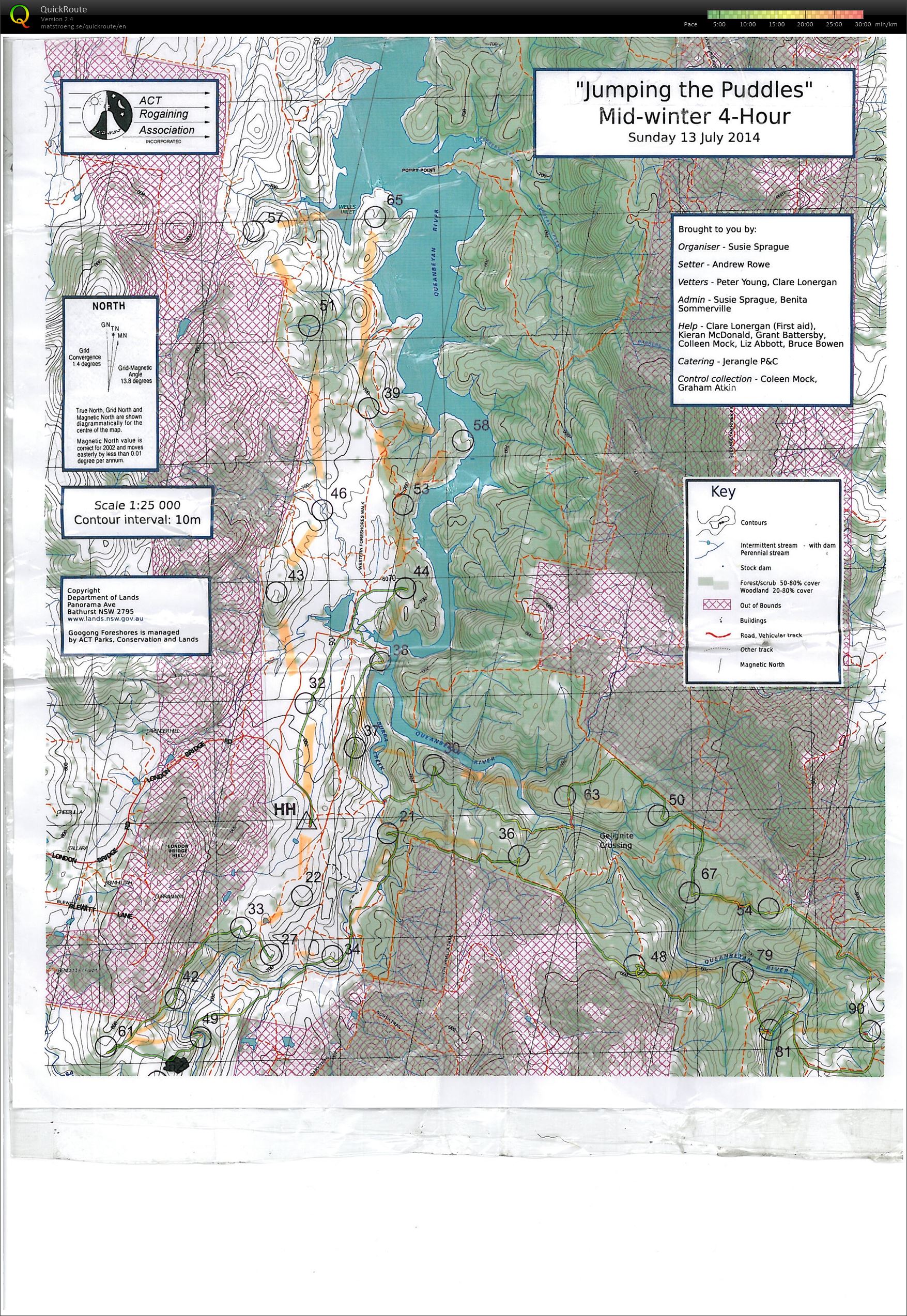 ACT 4hr Rogaine (13.07.2014)