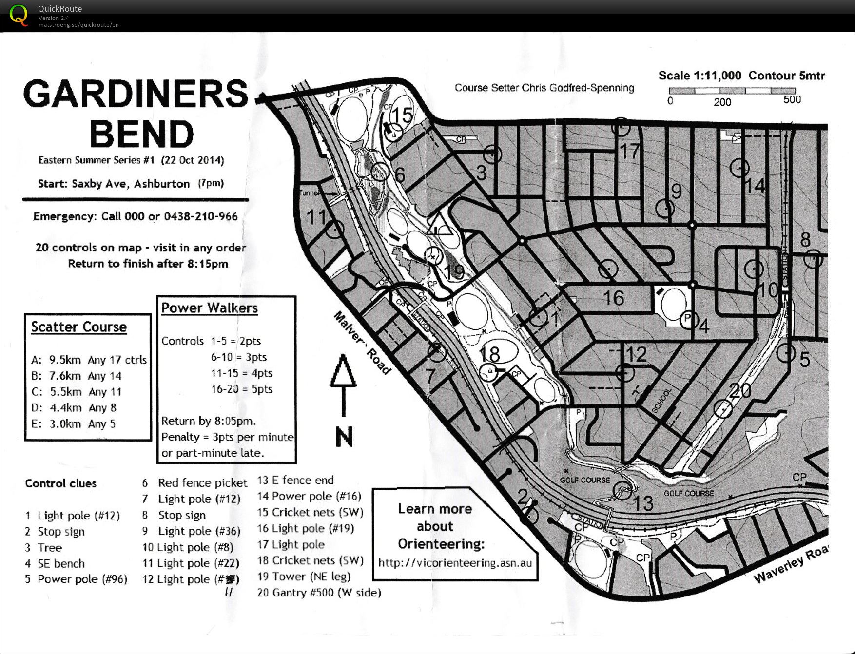 2014/15 Eastern Summer Series Event No. 1 (2014-10-22)