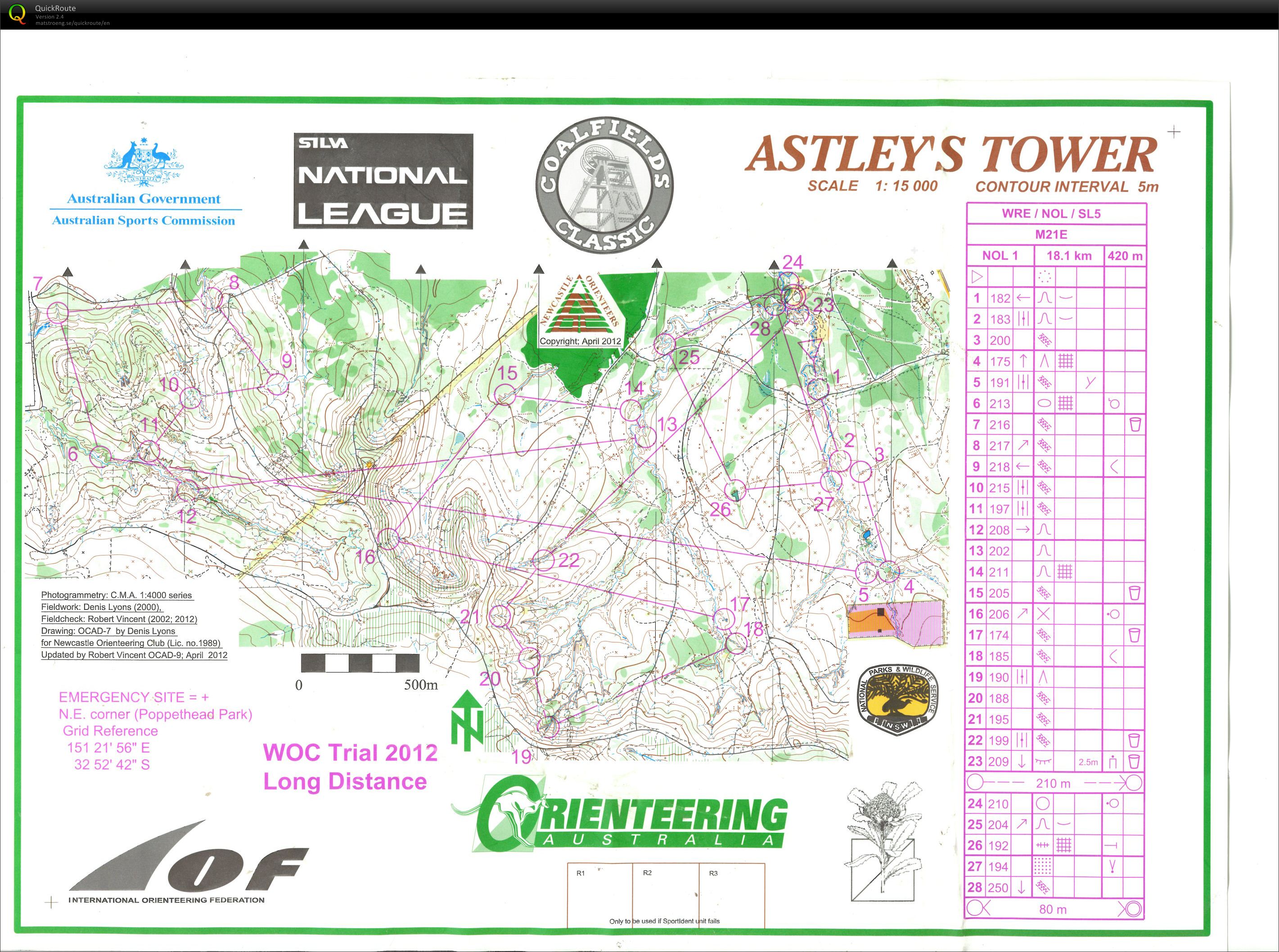 Coalfields Classic National Orienteering League Race 13 & WOC Trials (13-05-2012)