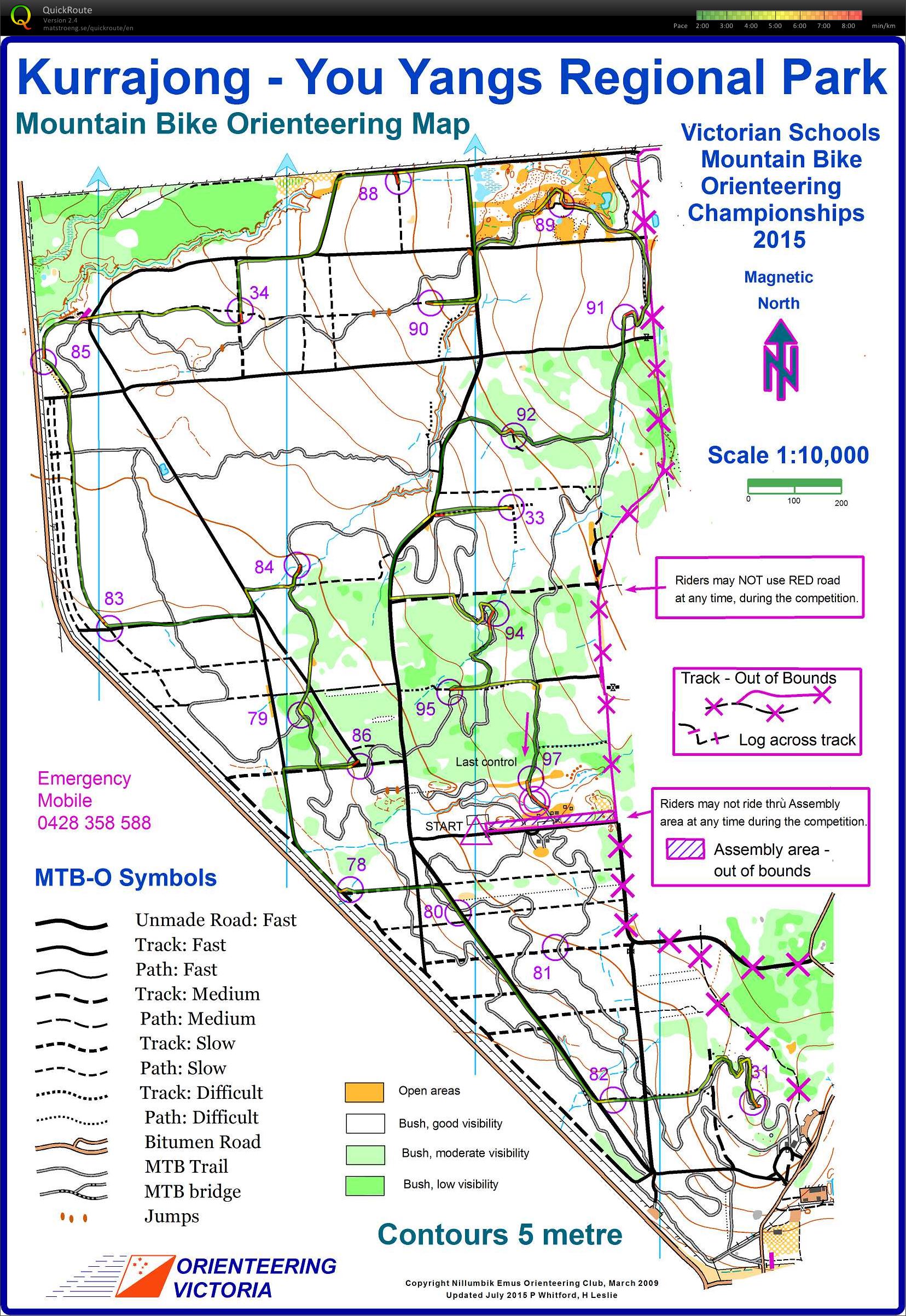 Vic Schools MTBO champs (14/08/2015)