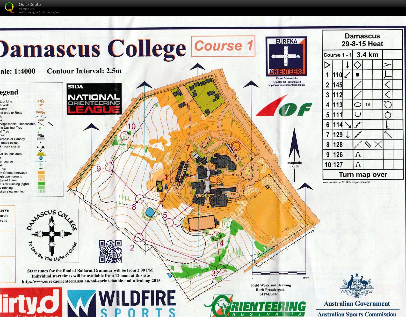 2015 NOL Sprint Ballarat Map 1 of 2 (29/08/2015)