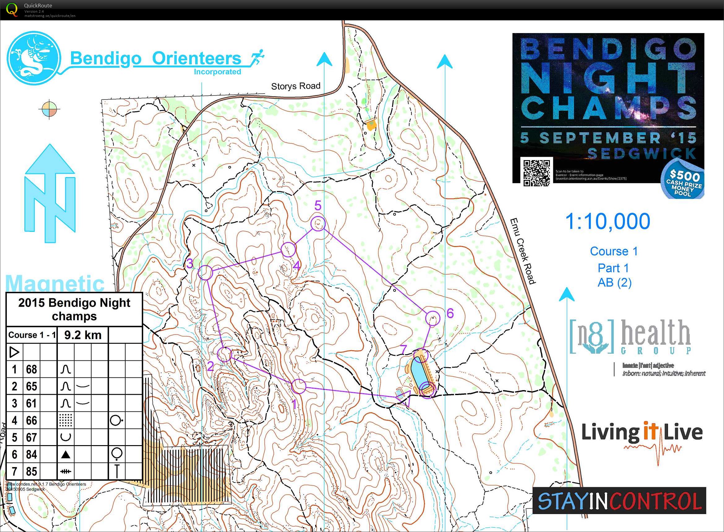 2015 Bendigo Night Champs - map 1 (05.09.2015)