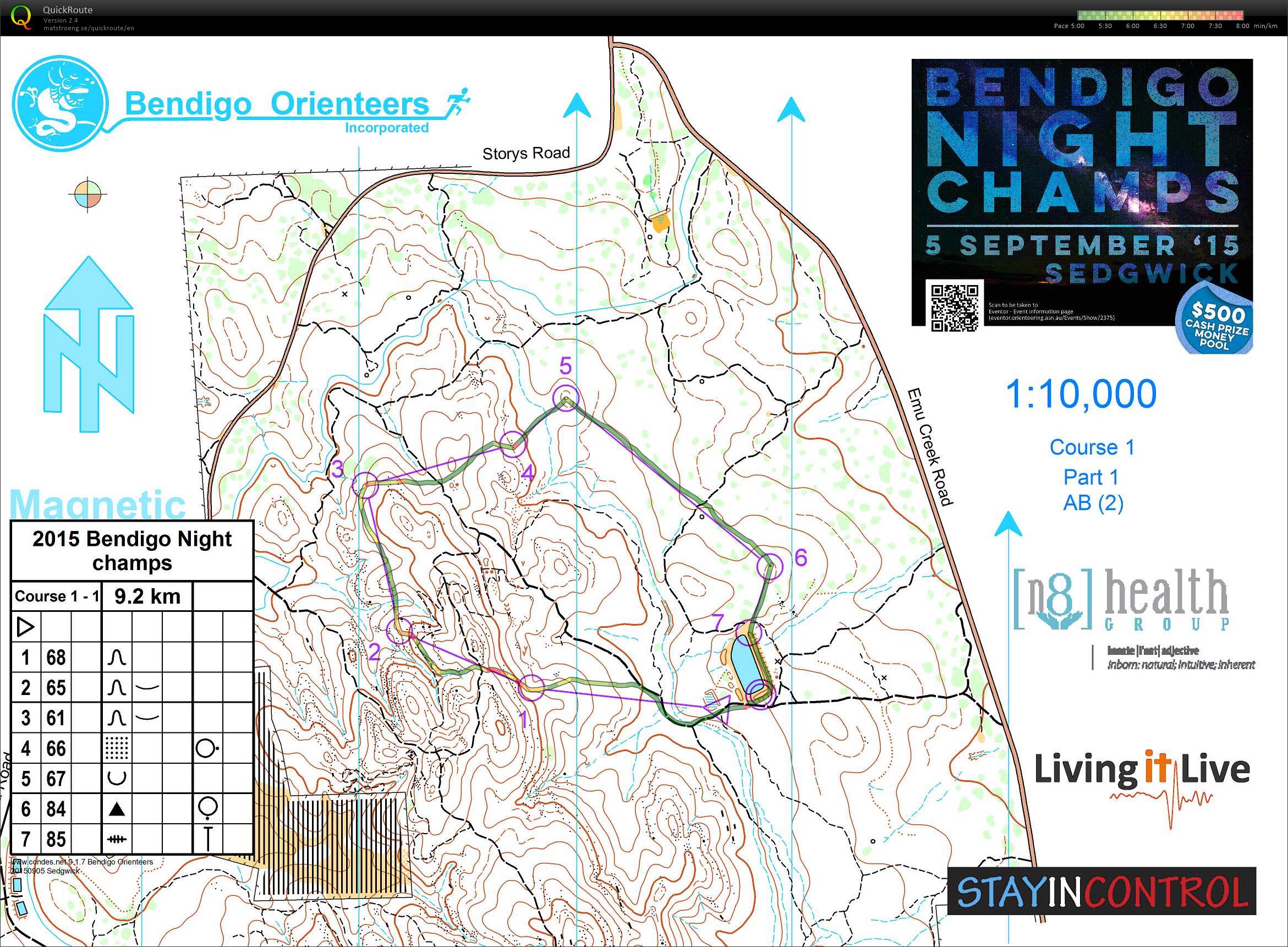2015 Bendigo Night Champs - map 1 (05.09.2015)