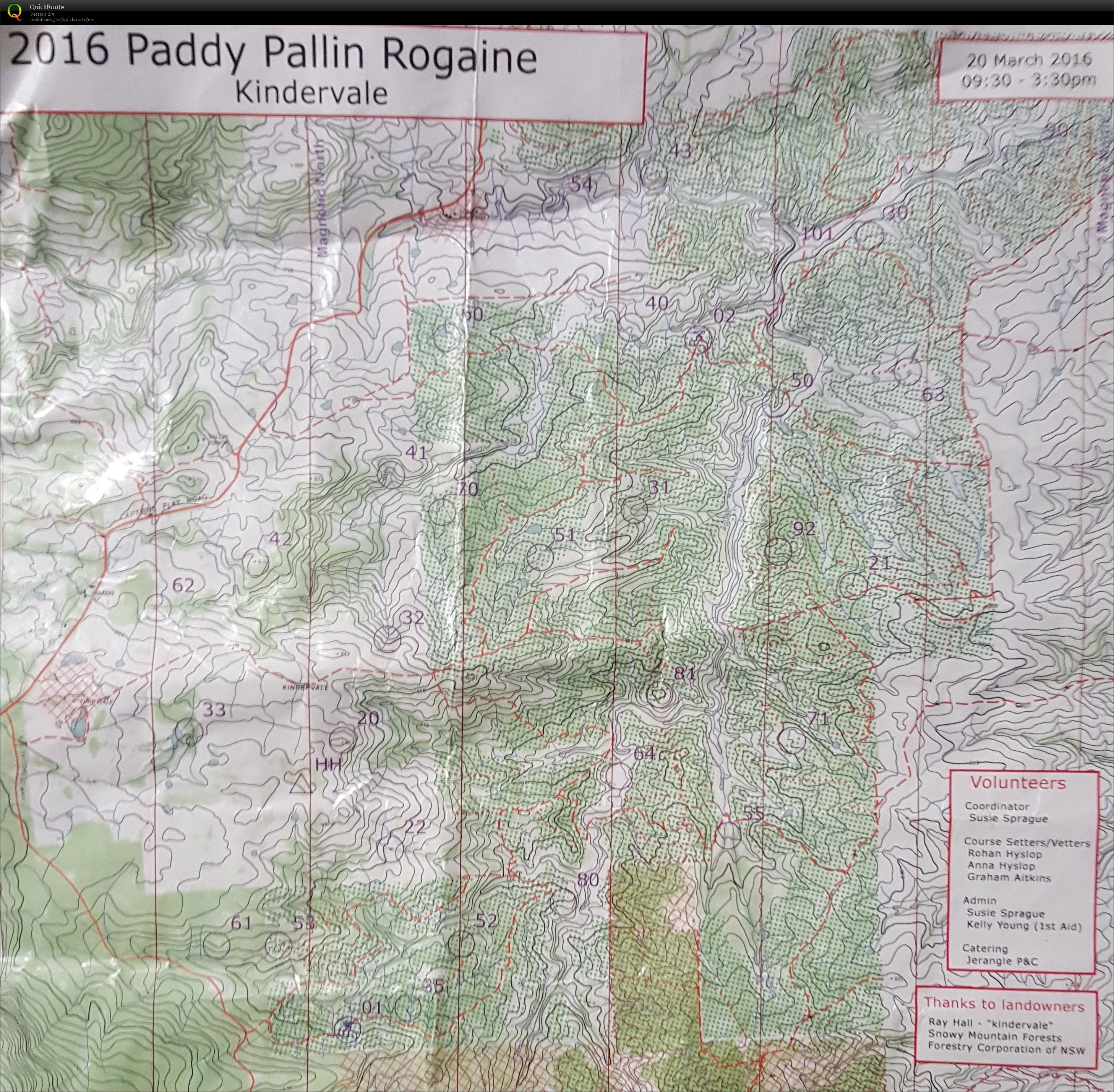 Paddy Pallin Rogaine (20-03-2016)