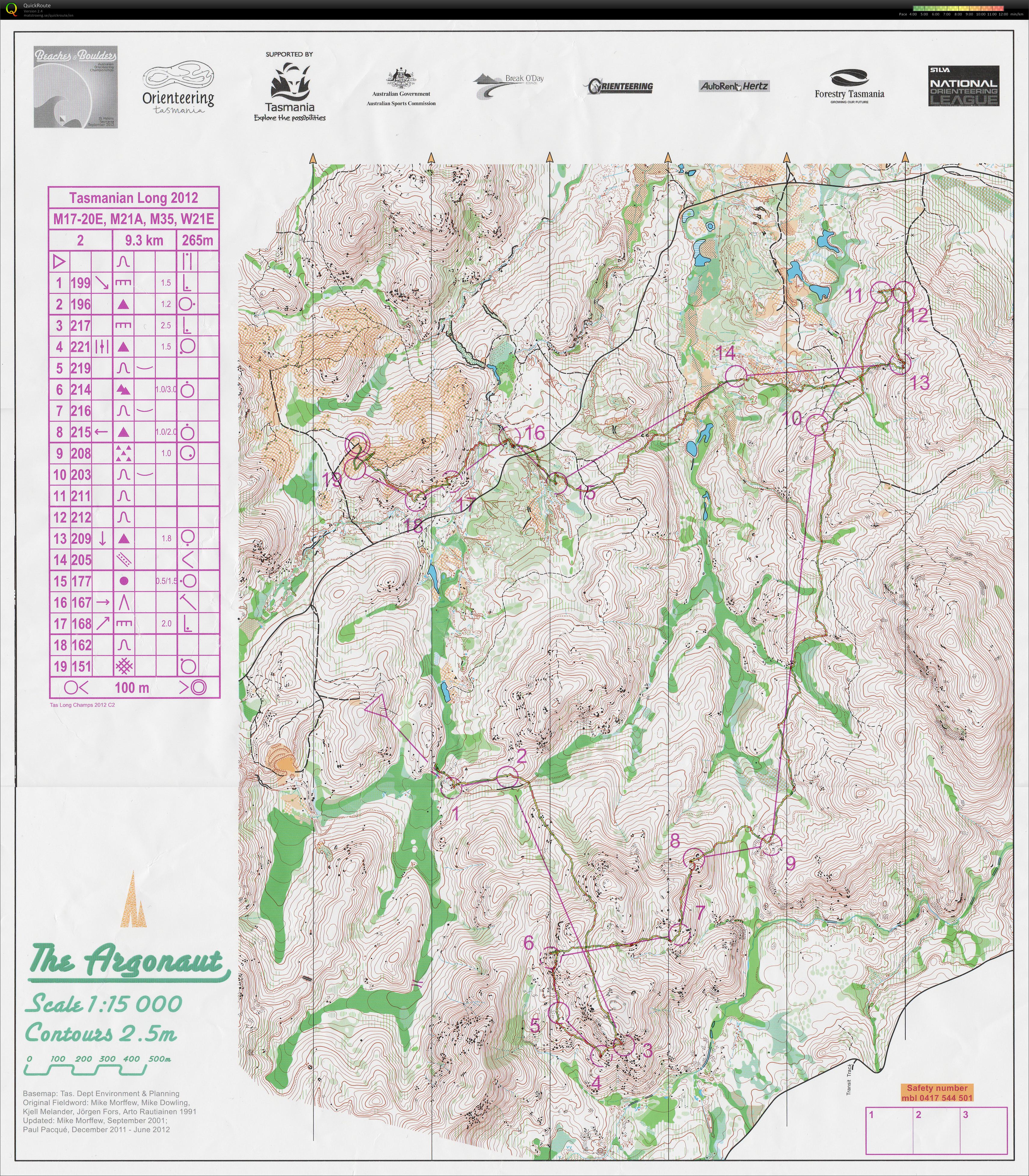 Tasmanian Long Distance 2012 Course 2 (23.09.2012)