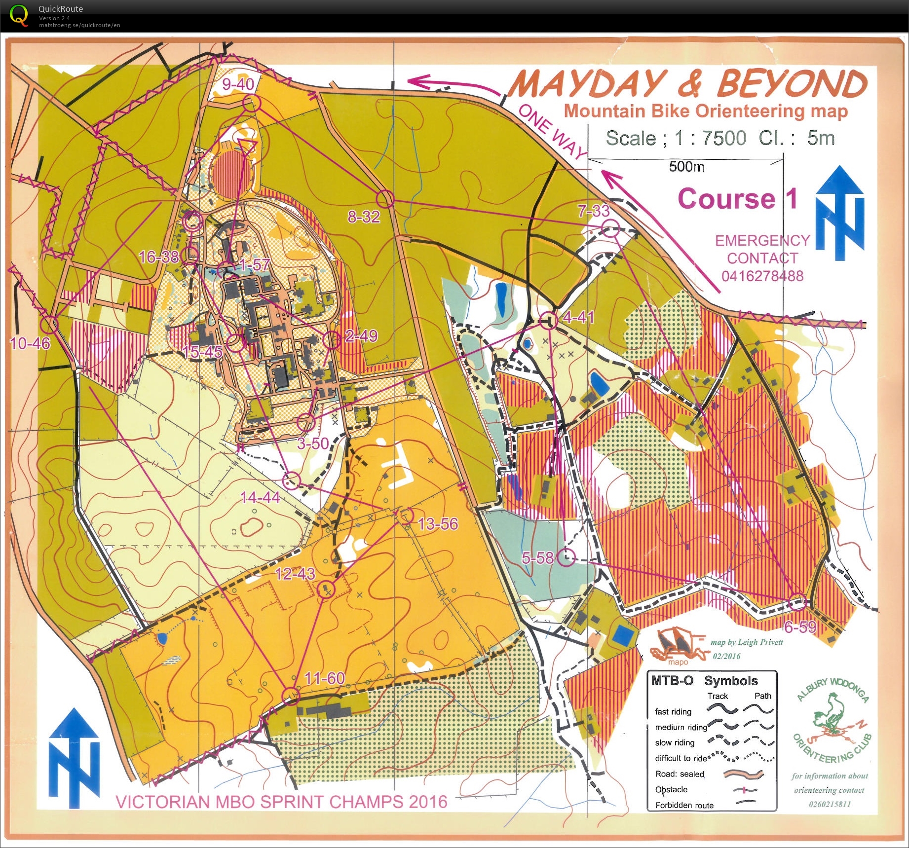 Vic MTBO Sprint Champs (16.04.2016)