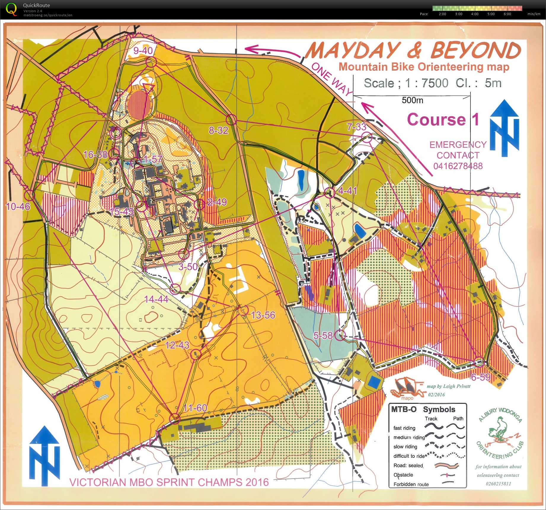 Vic MTBO Sprint Champs (16.04.2016)