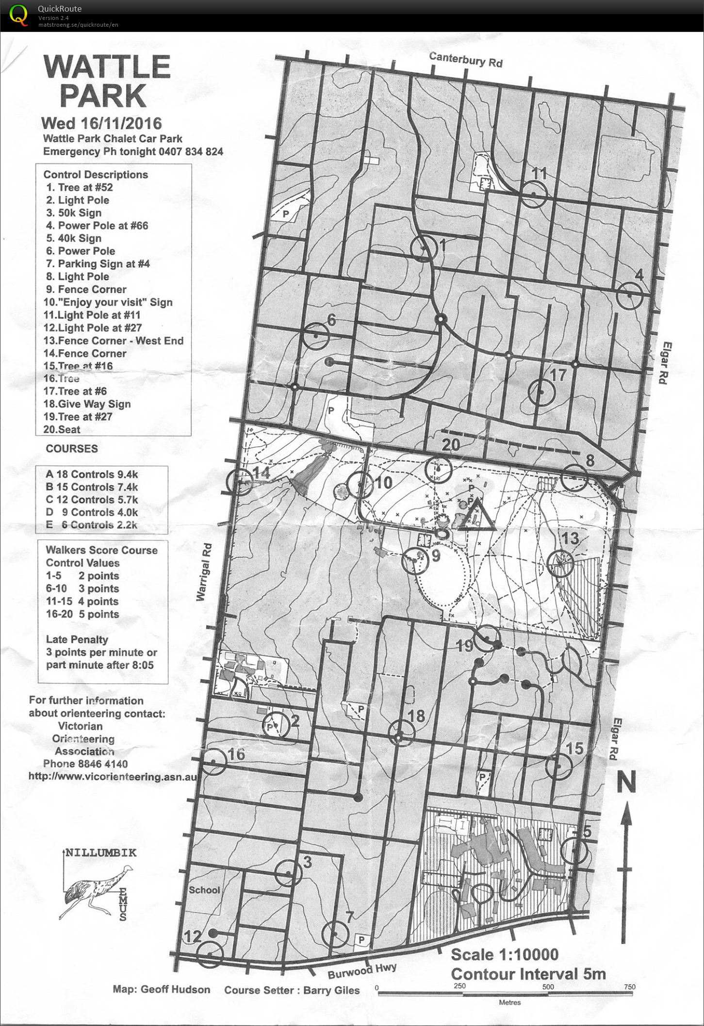 2016/17 Eastern Summer Series Event 5 (16/11/2016)