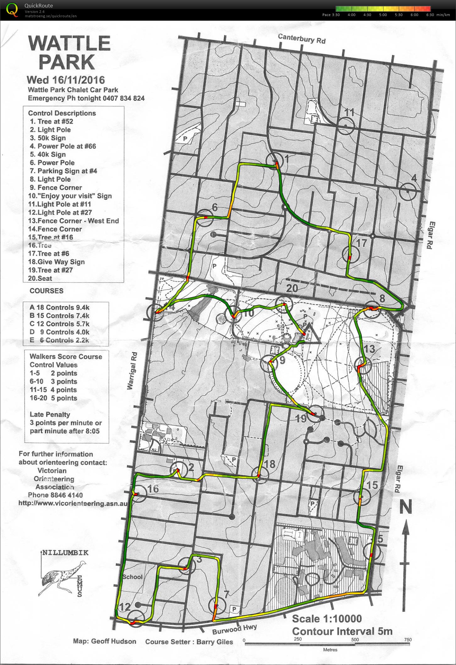 2016/17 Eastern Summer Series Event 5 (16/11/2016)