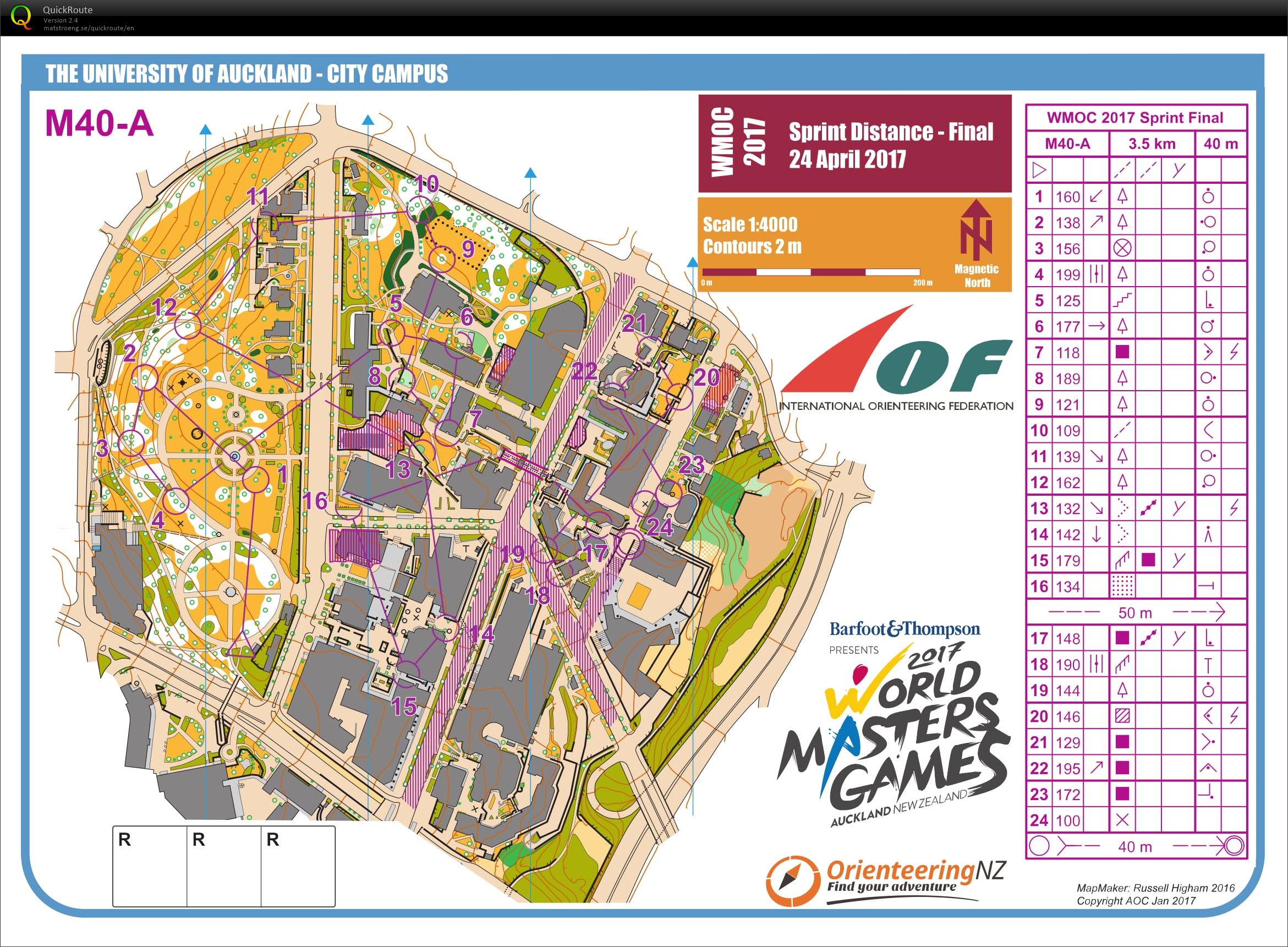 2017 World Masters Orienteering Championships - Sprint Distance Final (24.04.2017)