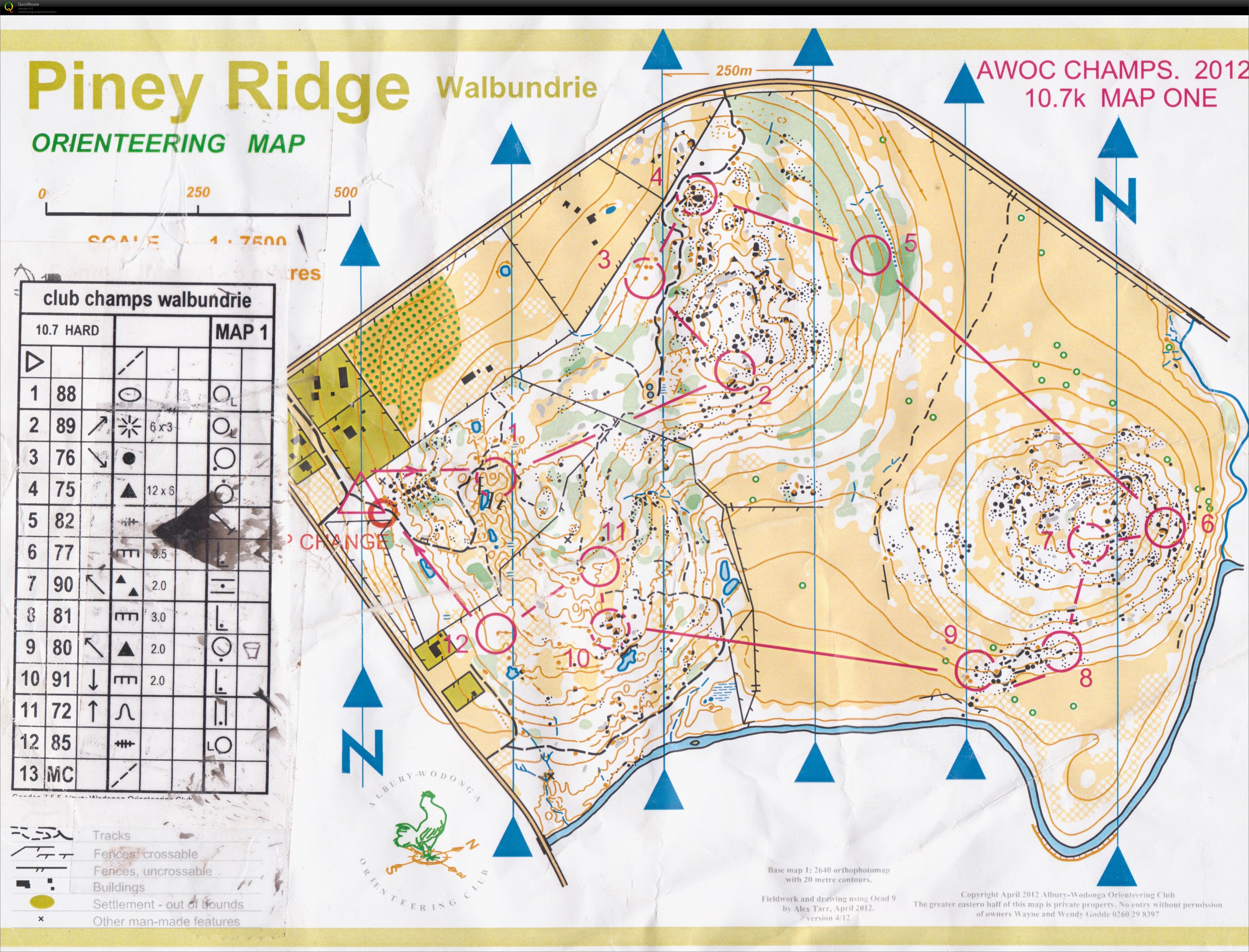 2012 Albury Wodonga Championships - Map 1 of 2 (04-11-2012)