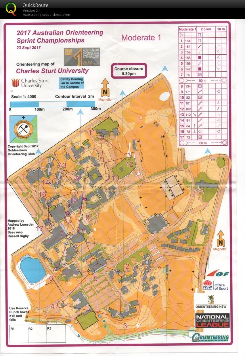 2017 Australian Orienteering Sprint Championships (23/09/2017)