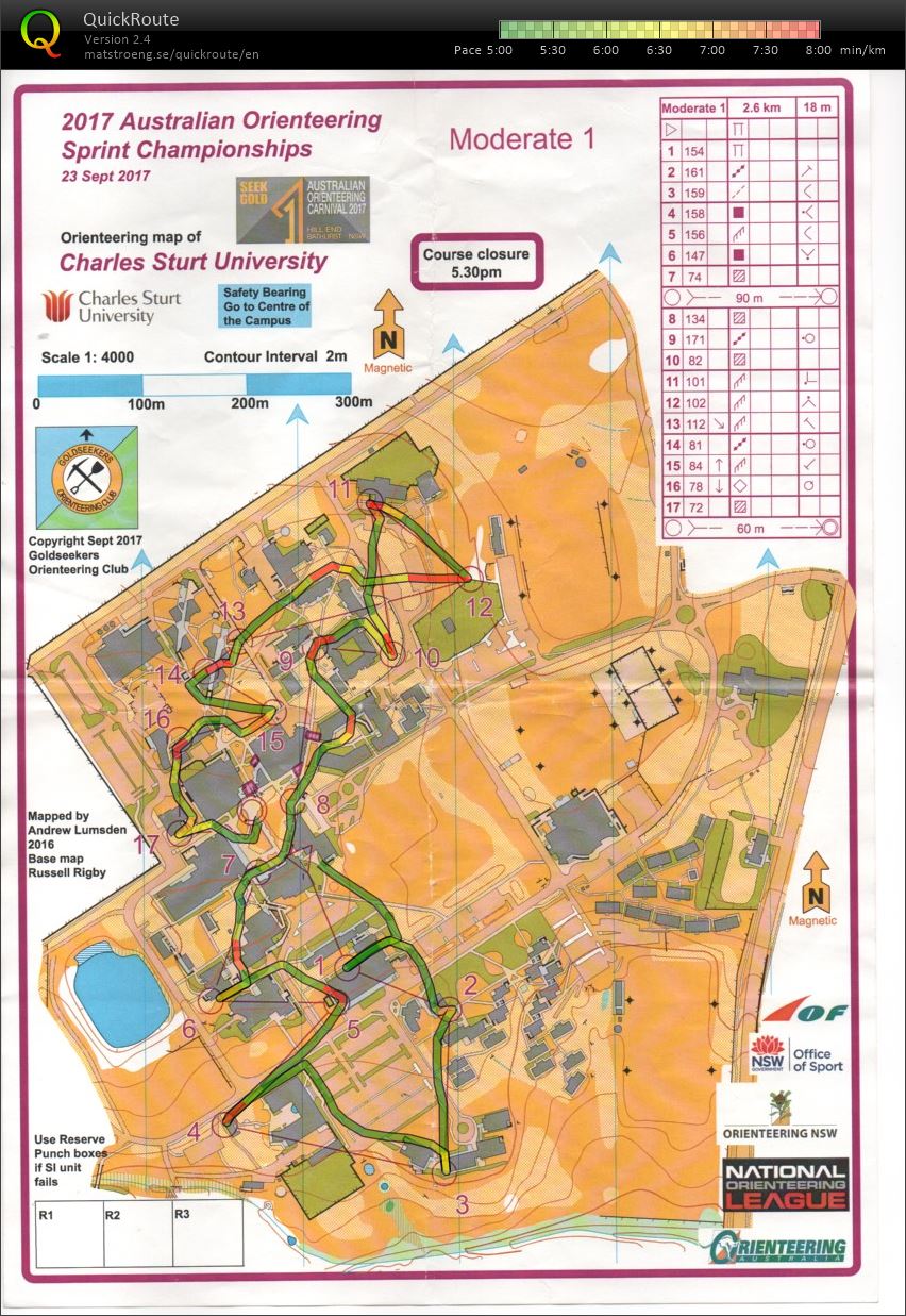 2017 Australian Orienteering Sprint Championships (23/09/2017)