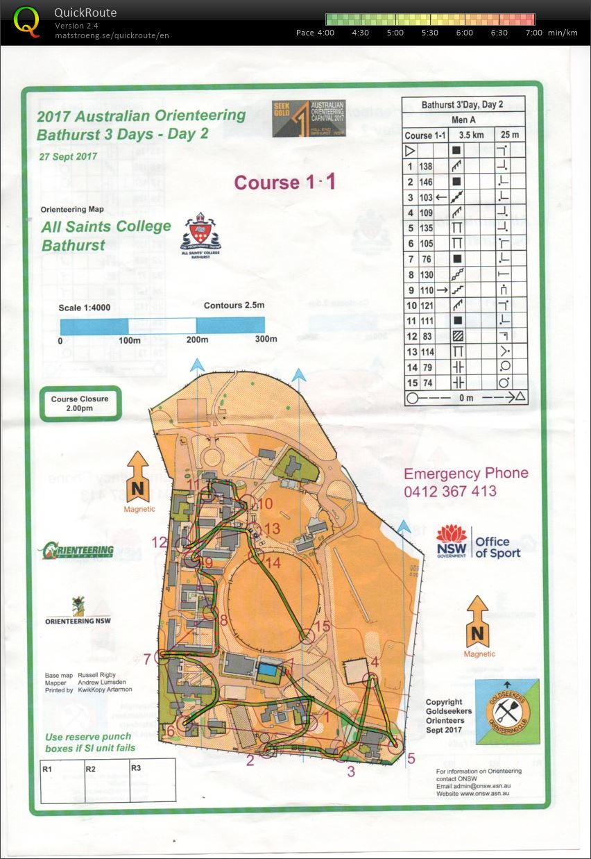2017 Bathurst 3 Day - Sprint Map 1 (27-09-2017)