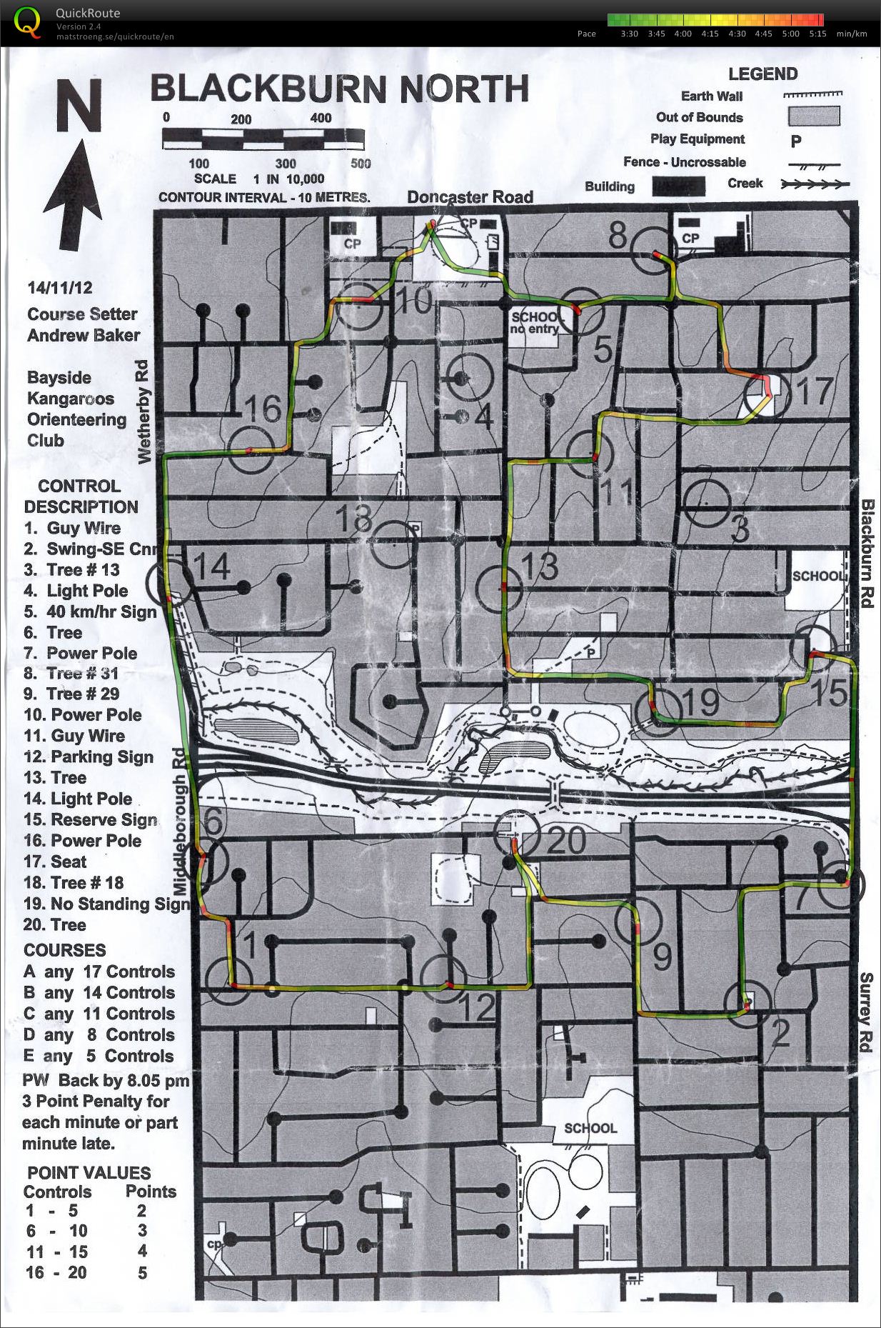 2012-13 Eastern Summer Series Event 4 (14/11/2012)