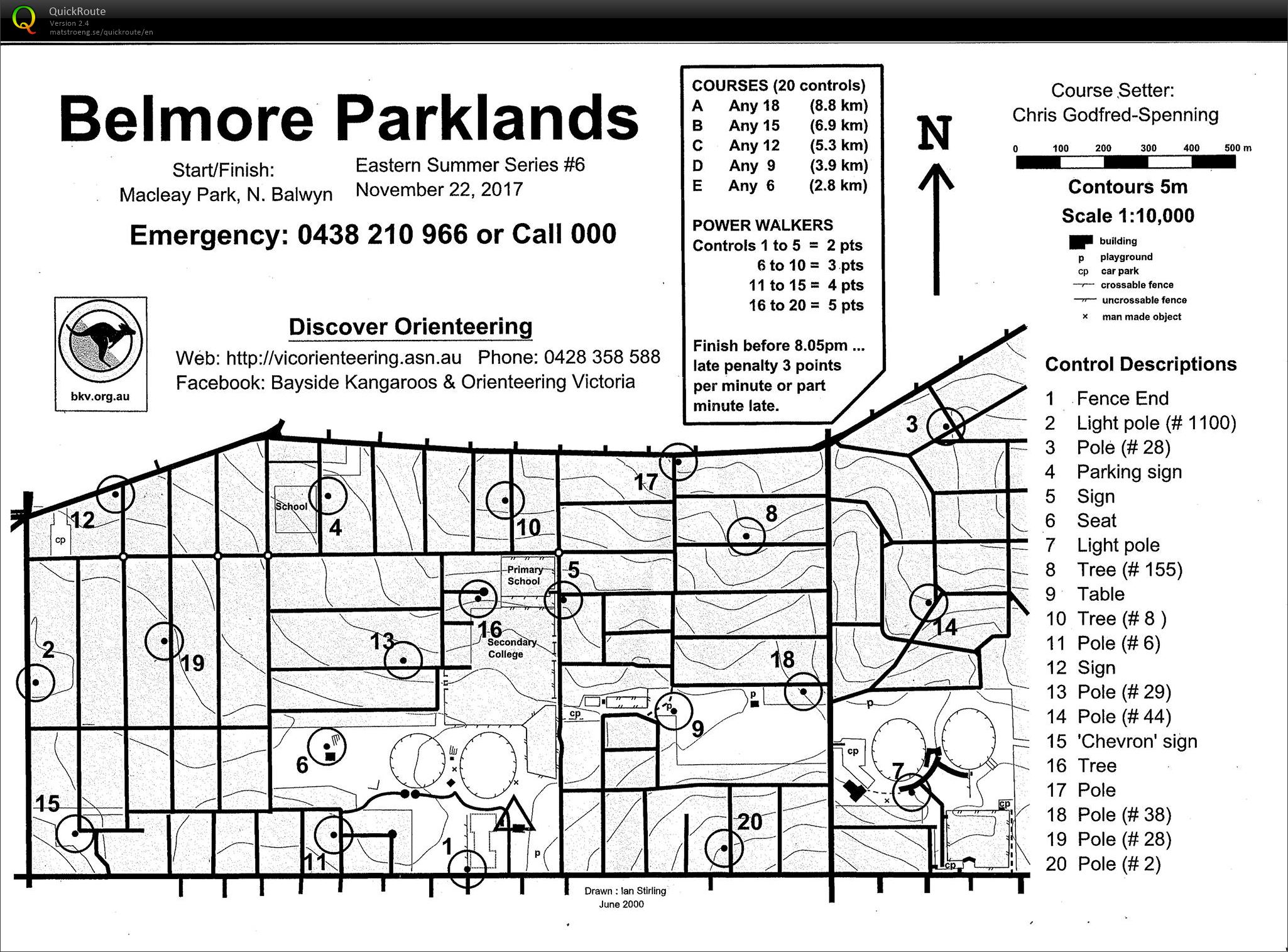 2017/18 Eastern Summer Series Event 6 (22.11.2017)
