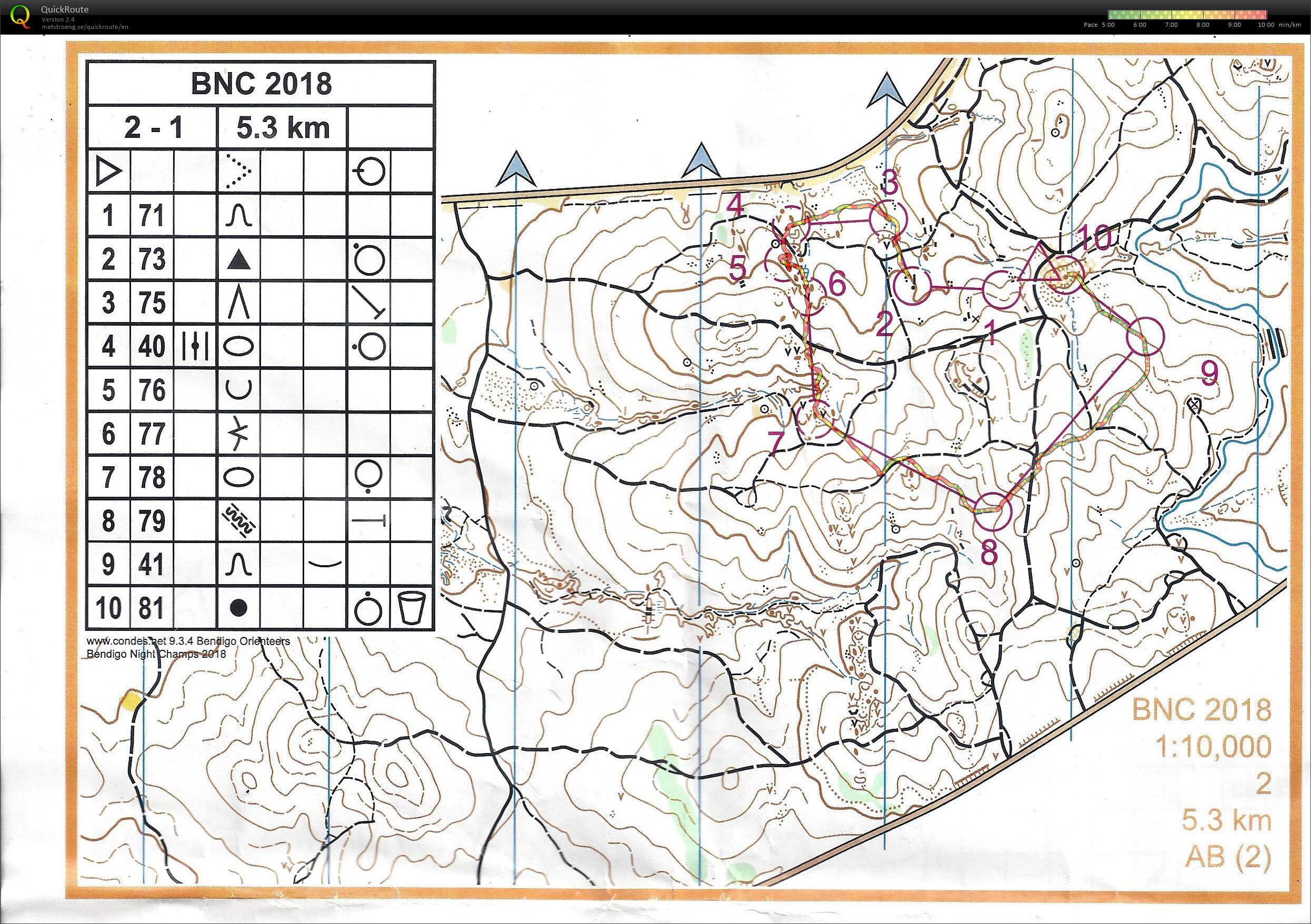 Bendigo Night Champs C2 Map 1 (28-04-2018)