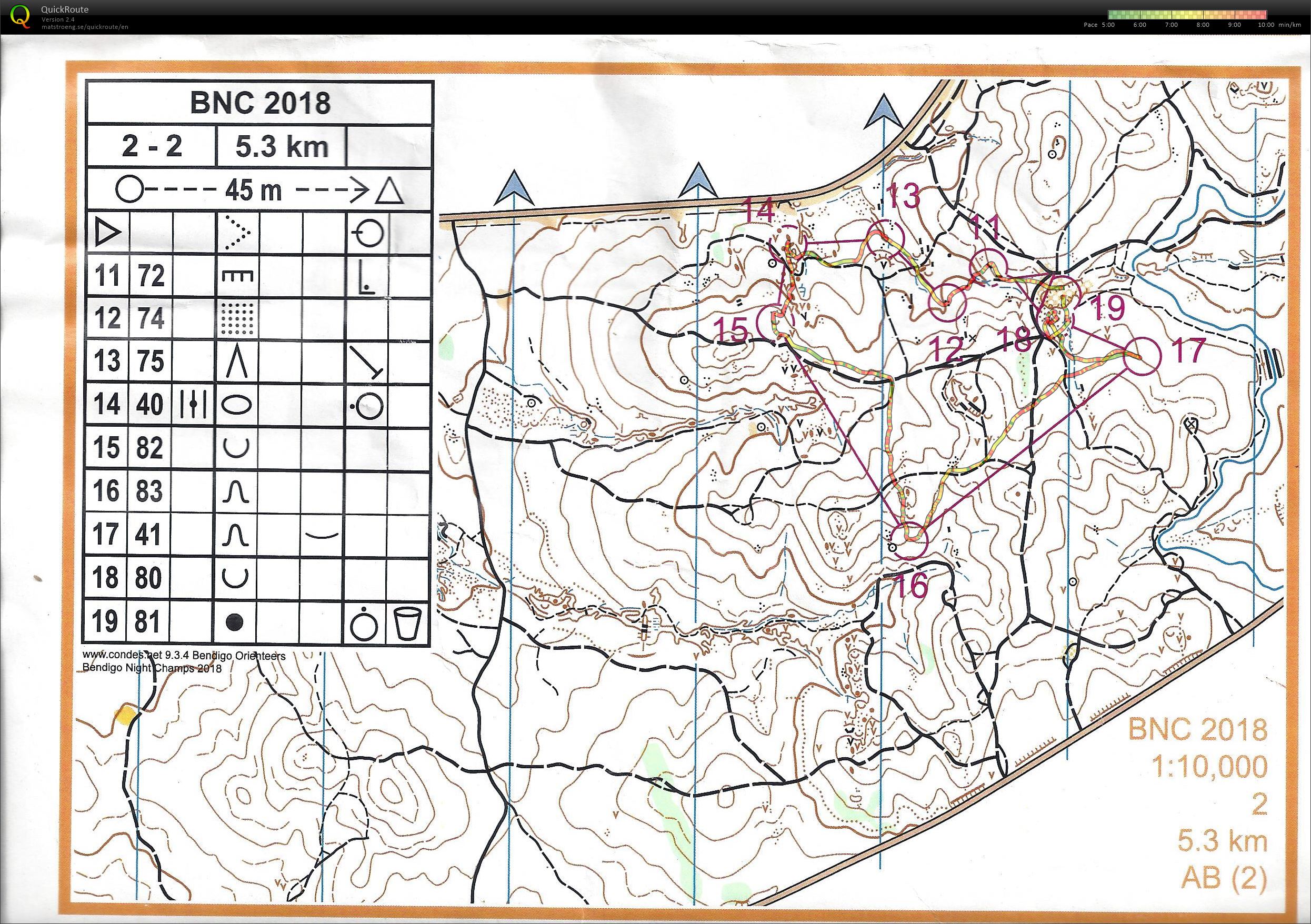 Bendigo Night Champs C2 Map 2 (28-04-2018)