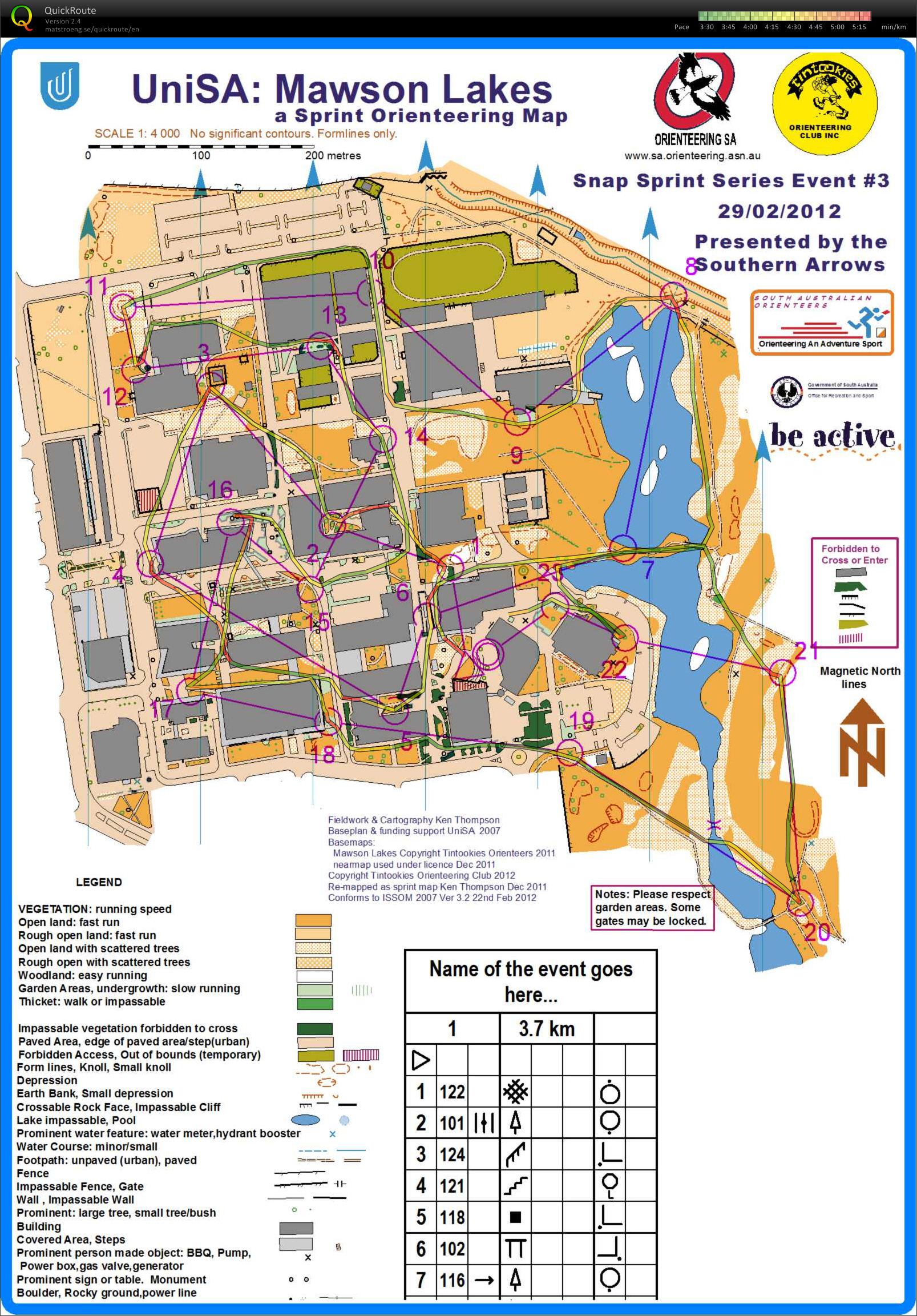 Mawson Lakes Sprint Training (24/12/2012)