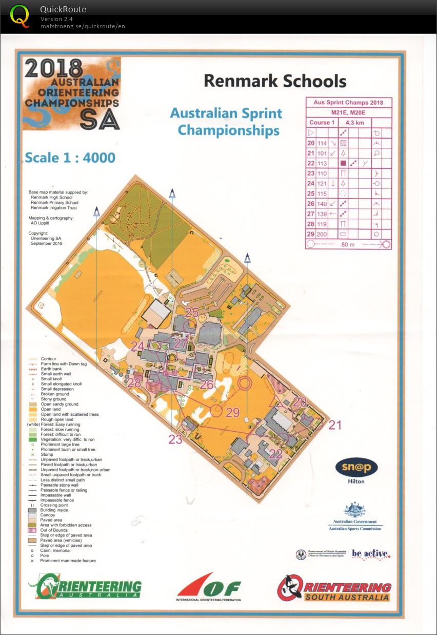2018 Australian Championships Sprint Map 2 of 2 (01/10/2018)