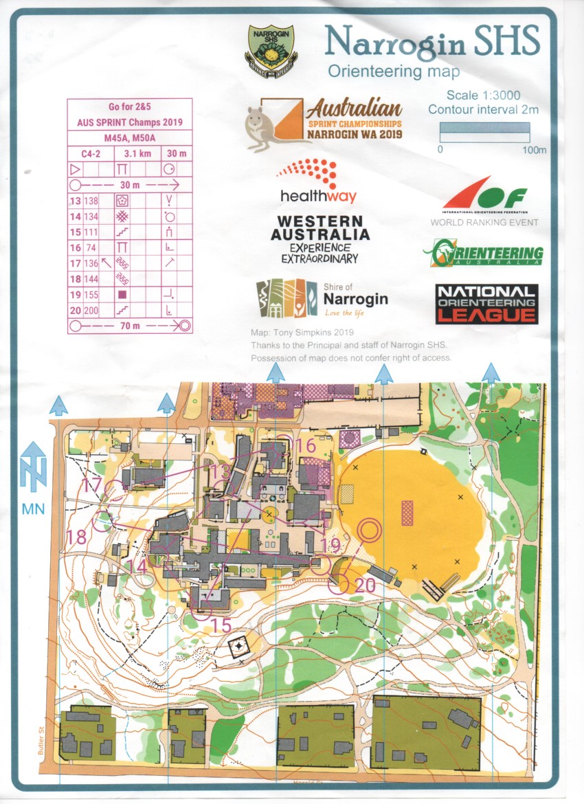 2019 Australian Sprint Championships map 2 (30.04.2019)