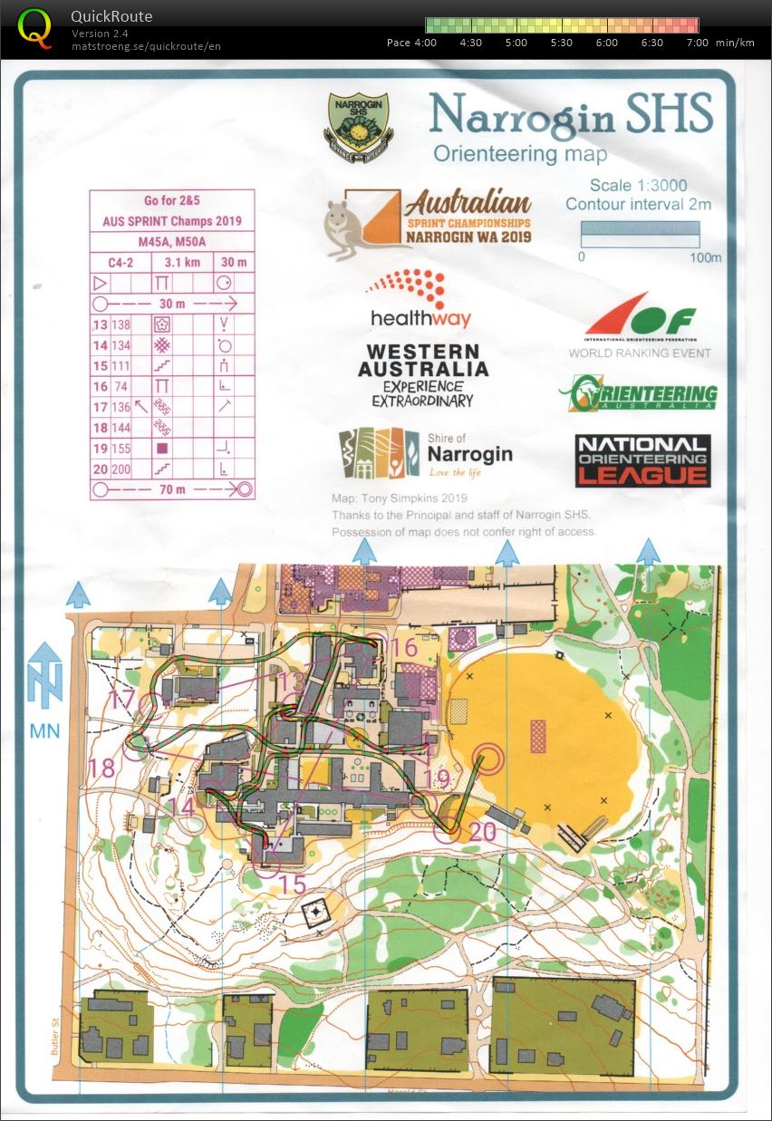 2019 Australian Sprint Championships map 2 (30.04.2019)