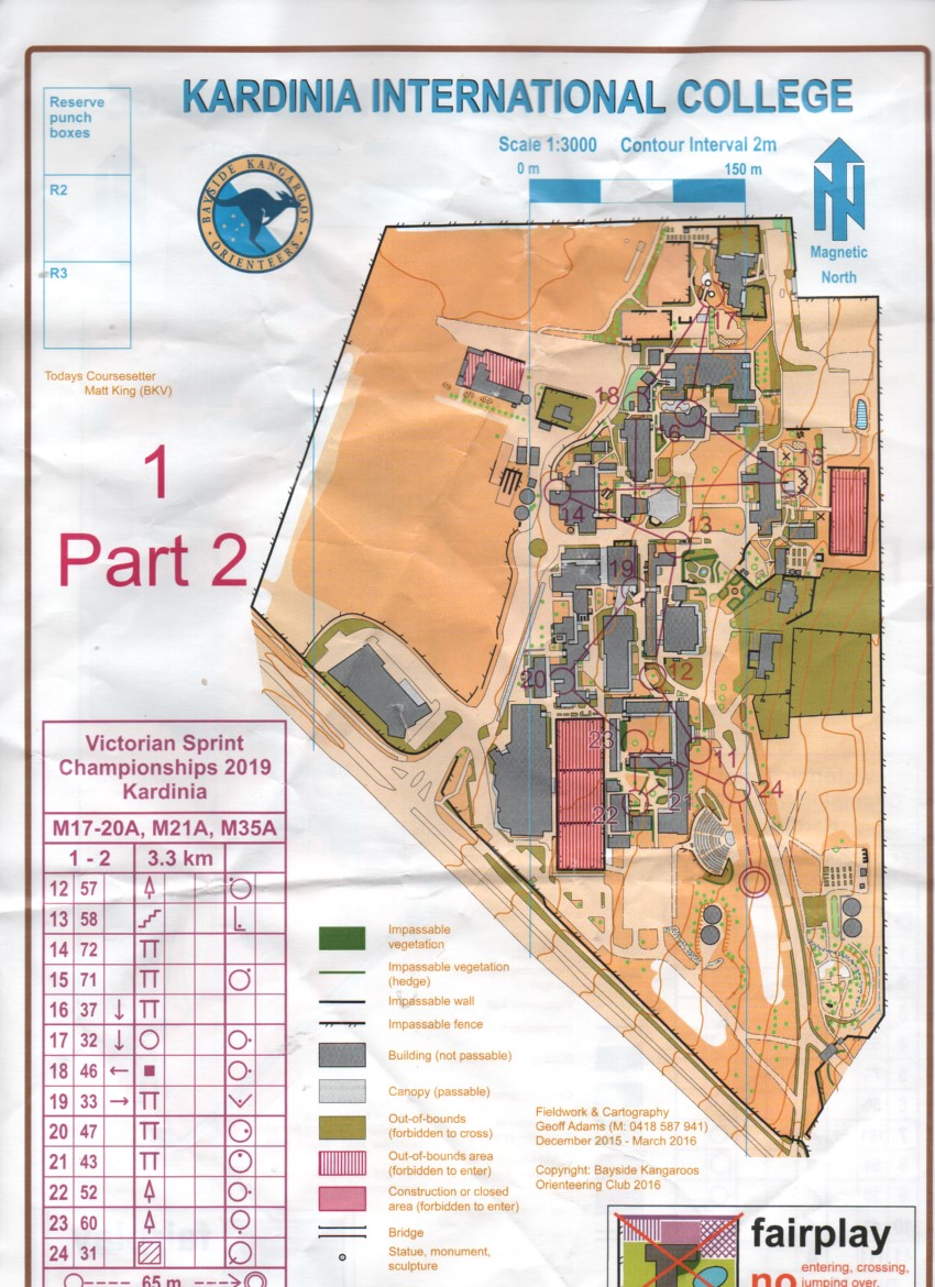 2019 Victorian Championships Sprint Distance Map 2 of 2 (17-11-2019)