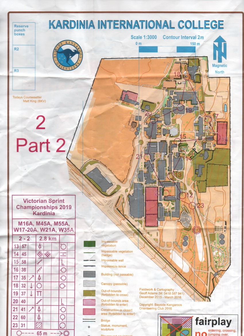 2019 Victorian Championships Sprint Training Map 2 of 2 (2019-11-17)
