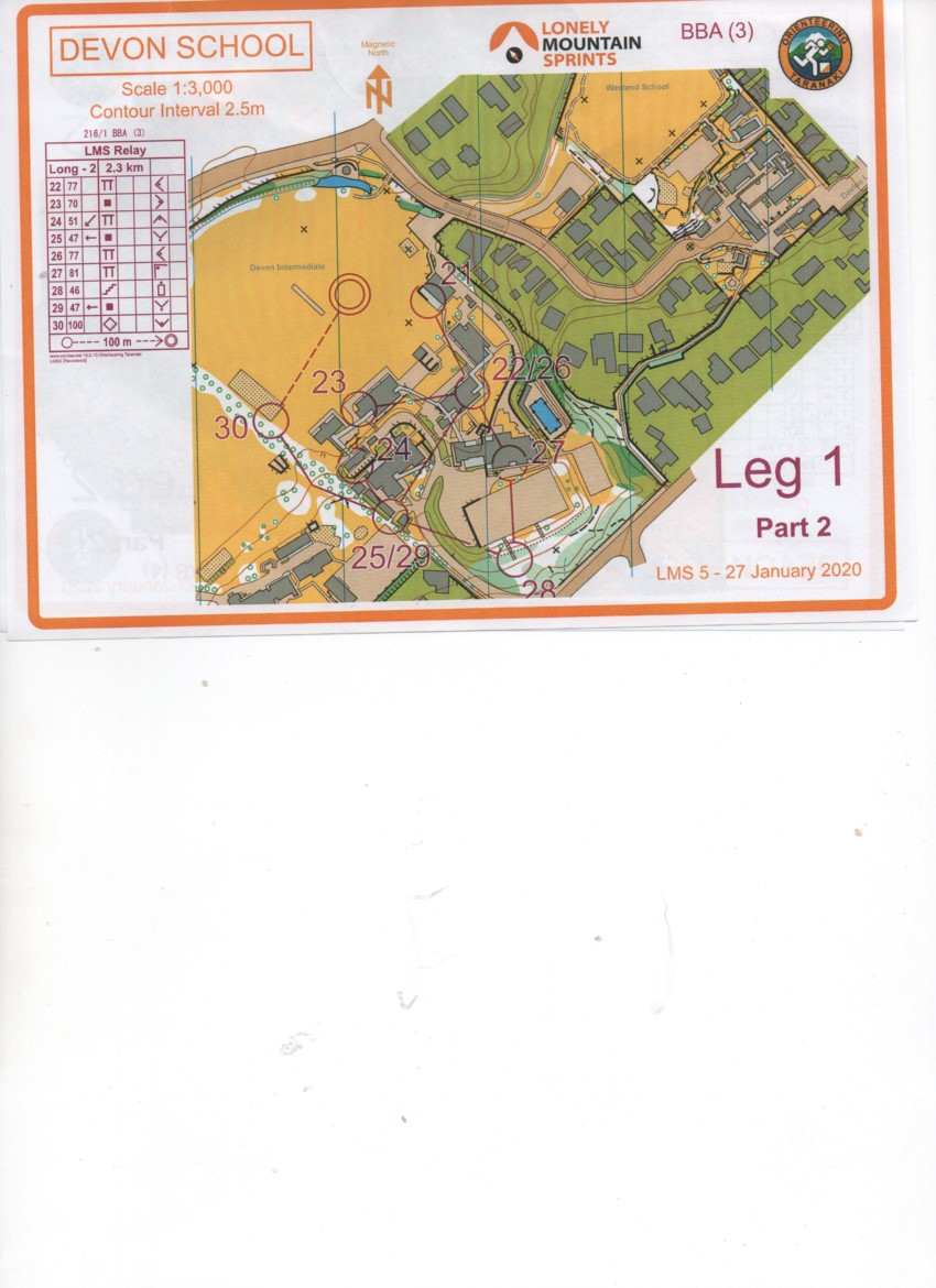 2020 Lonely Mountain Sprint Relay map 2 of 2 (27/01/2020)