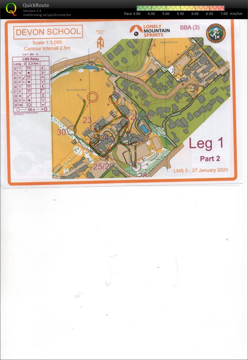 2020 Lonely Mountain Sprint Relay map 2 of 2 (27/01/2020)
