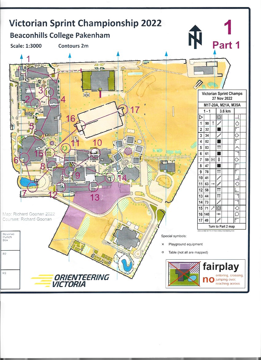 2022 Victorian Championships Sprint Distance Map 1 of 2 (2022-11-27)