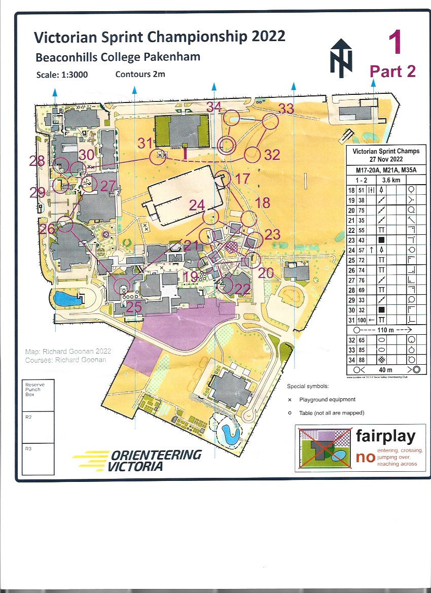 2022 Victorian Championships Sprint Distance Map 2 of 2 (2022-11-27)