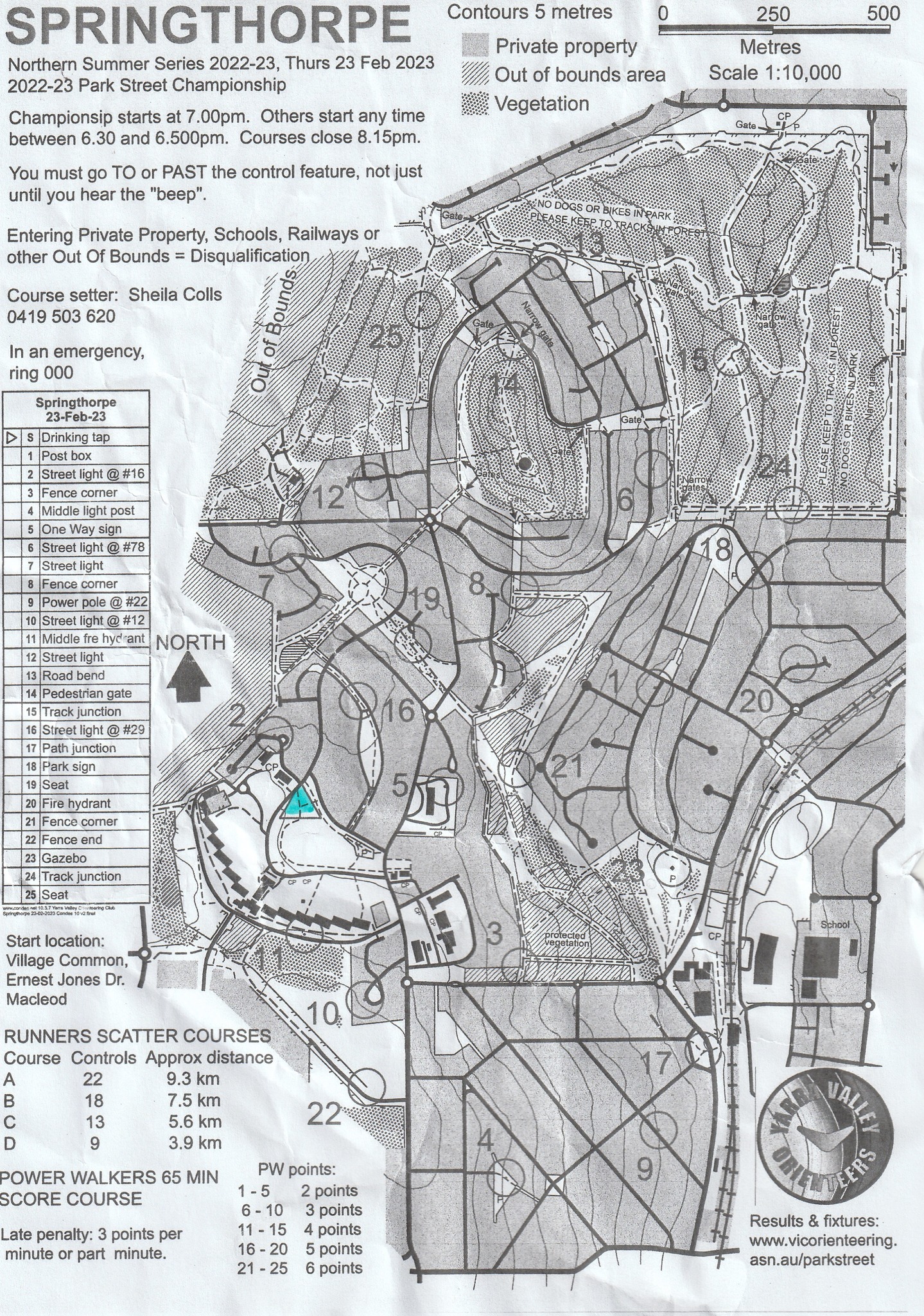 2023 Park & Street Orienteering Championships (23-02-2023)