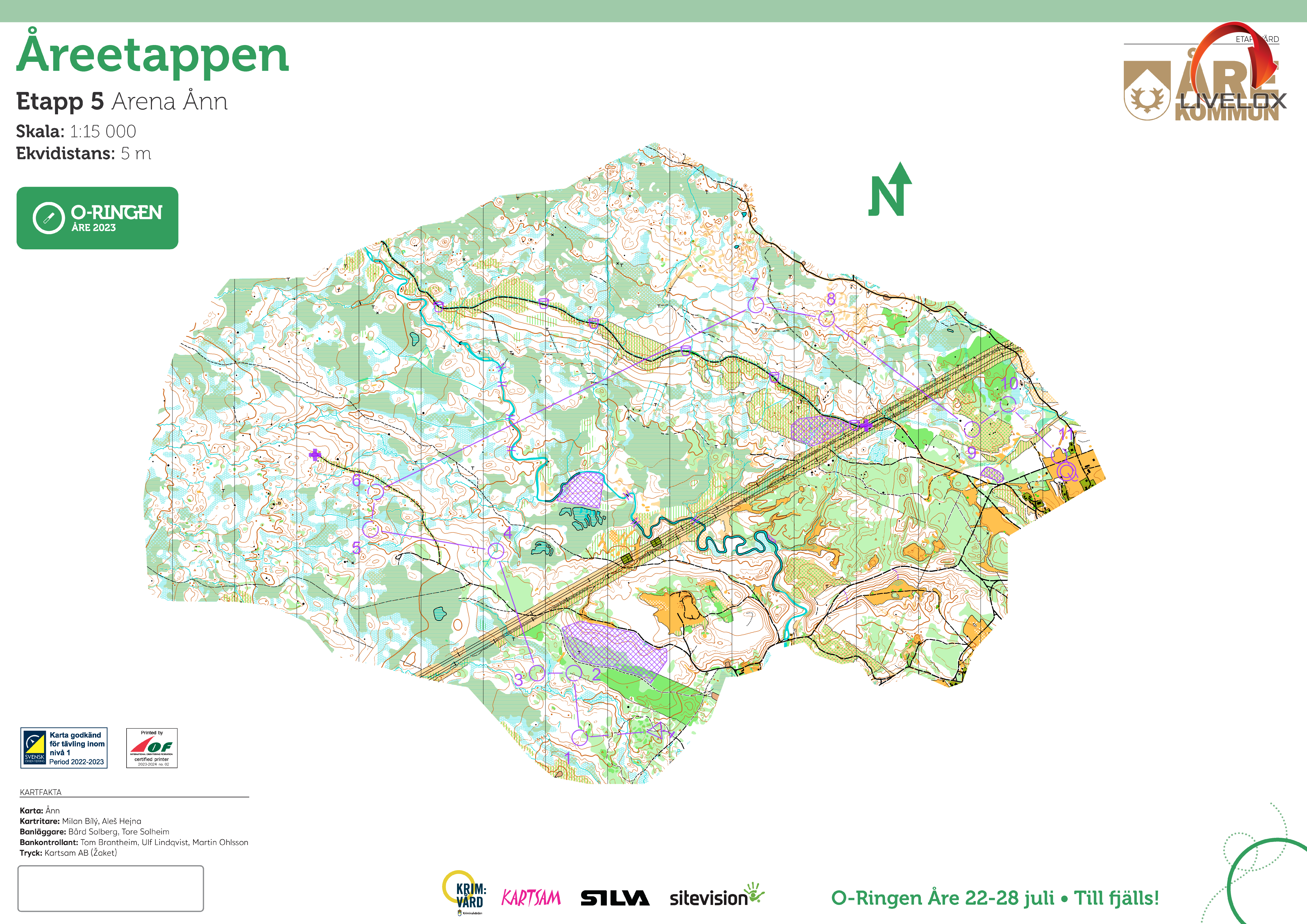 O-Ringen Åre, etapp 5, lång, jaktstart, H45 (28/07/2023)