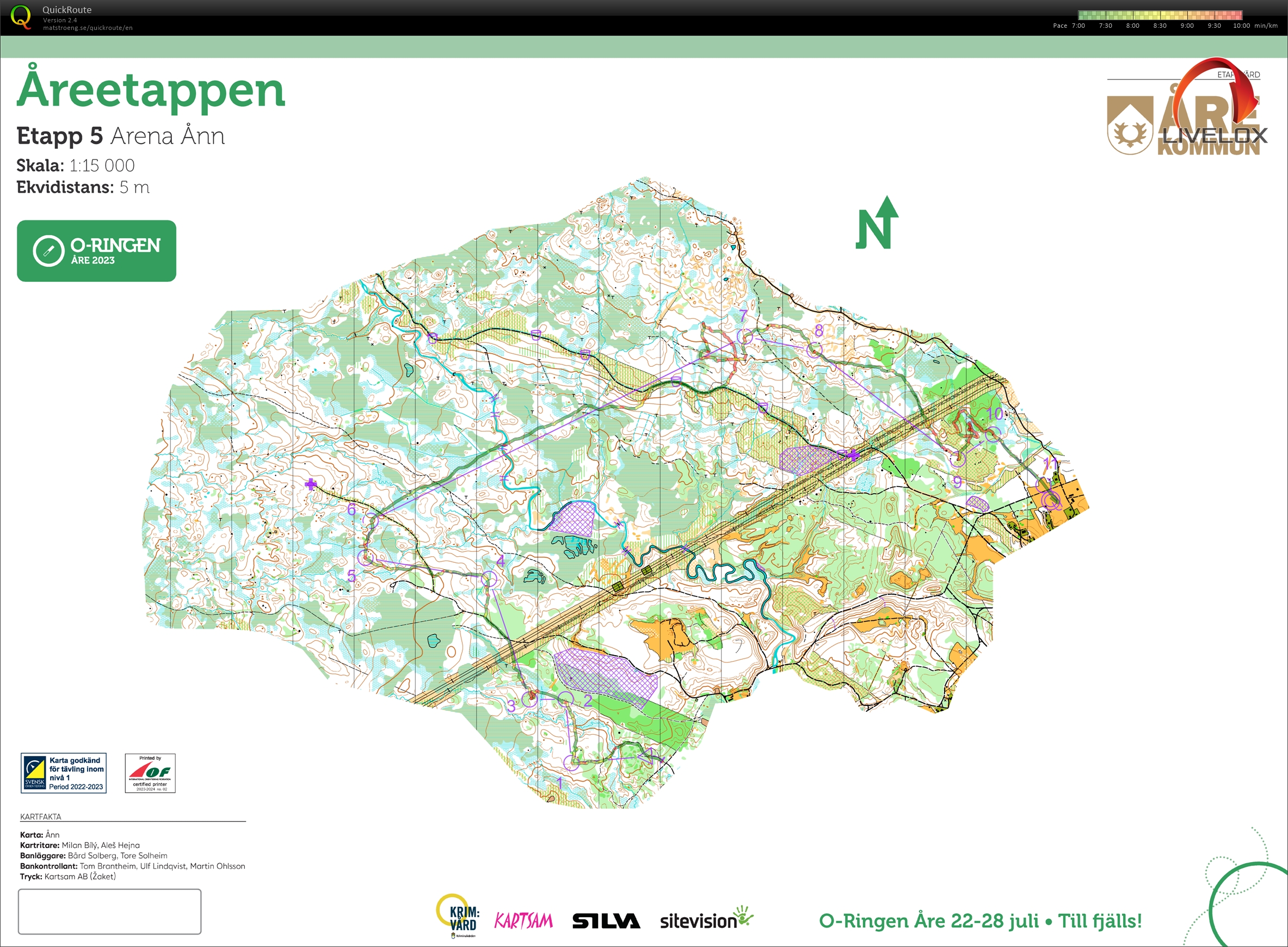 O-Ringen Åre, etapp 5, lång, jaktstart, H45 (28/07/2023)