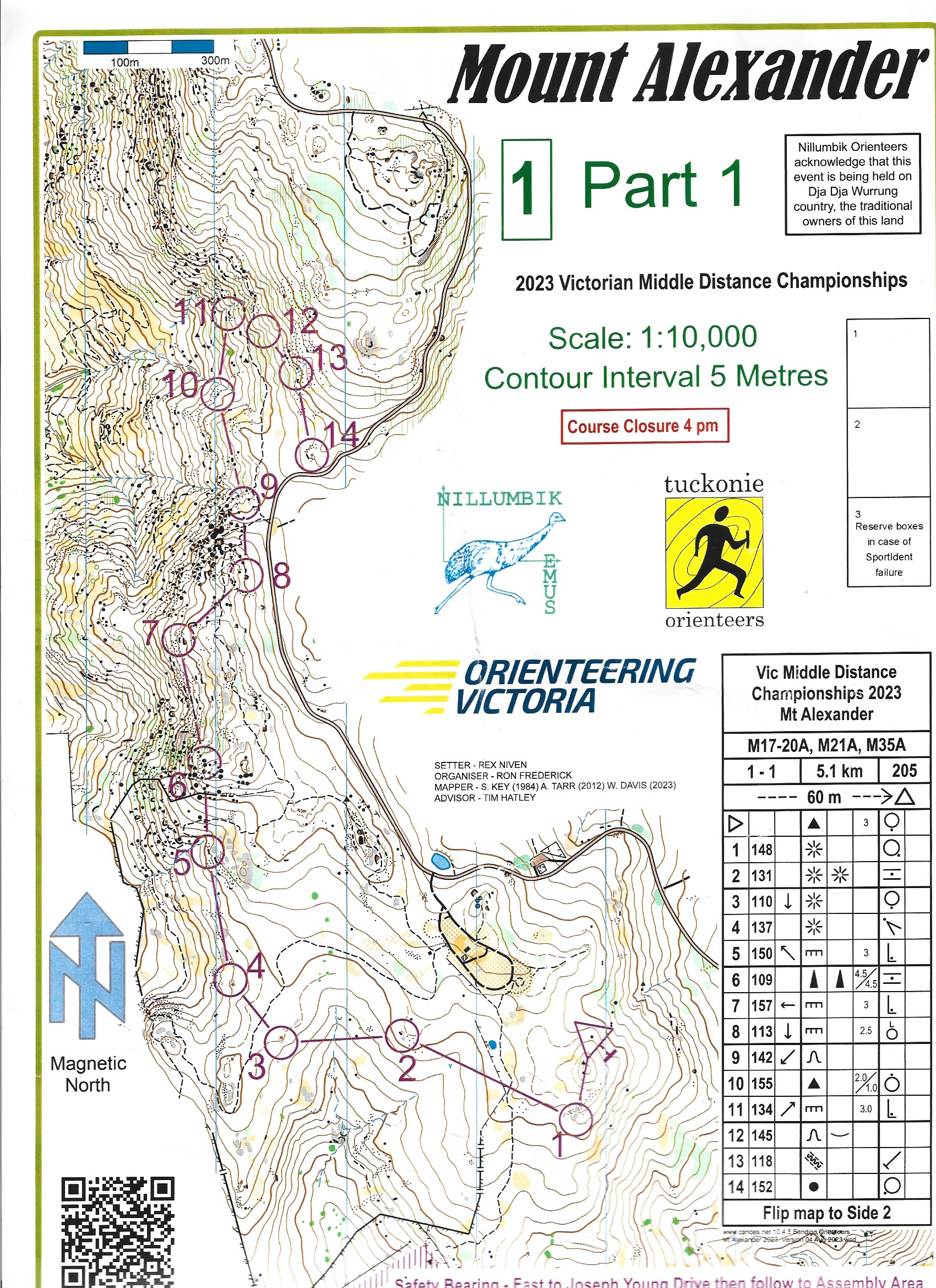 2023 Victorian Championships map 1 or 2 (02/09/2023)