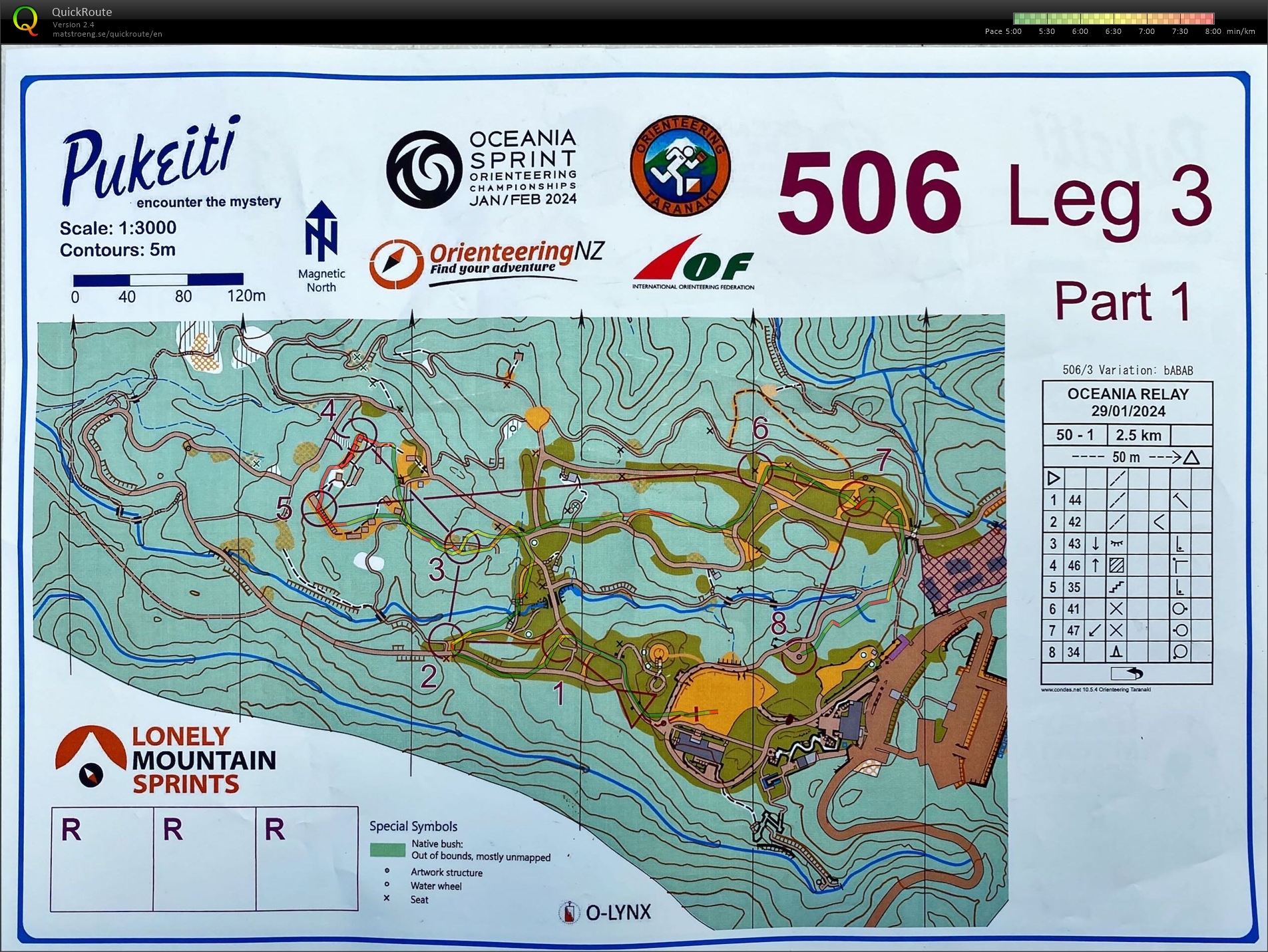 2024 Oceania Sprint Relay map 1 of 2 (29-01-2024)