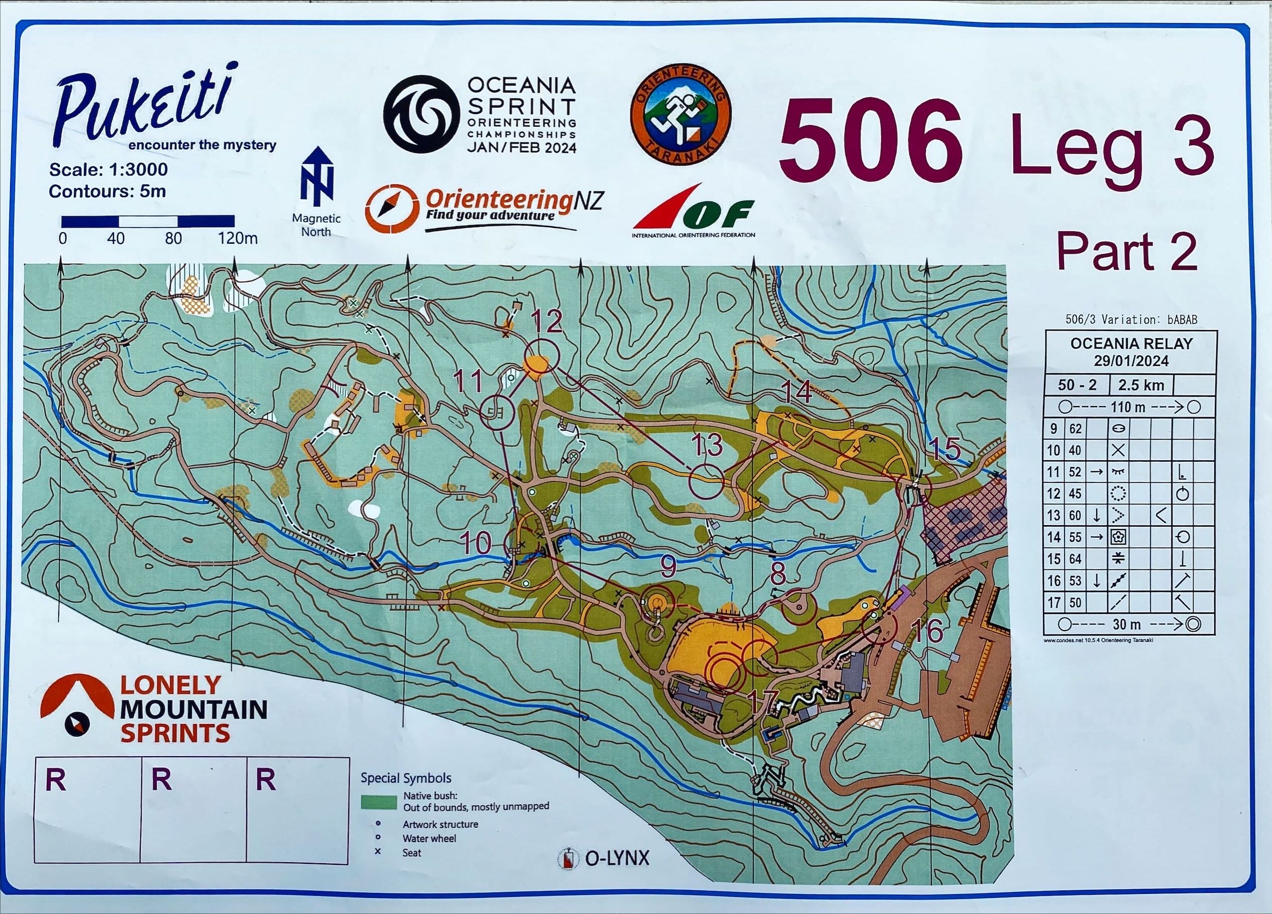 2024 Oceania Sprint Relay map 2 of 2 (29.01.2024)