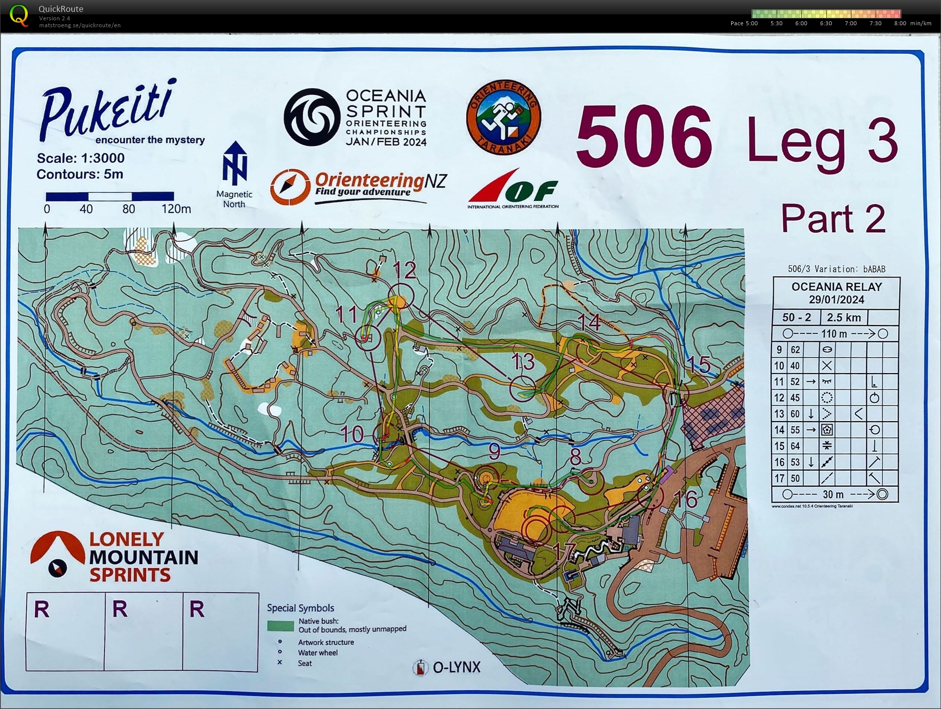 2024 Oceania Sprint Relay map 2 of 2 (29.01.2024)