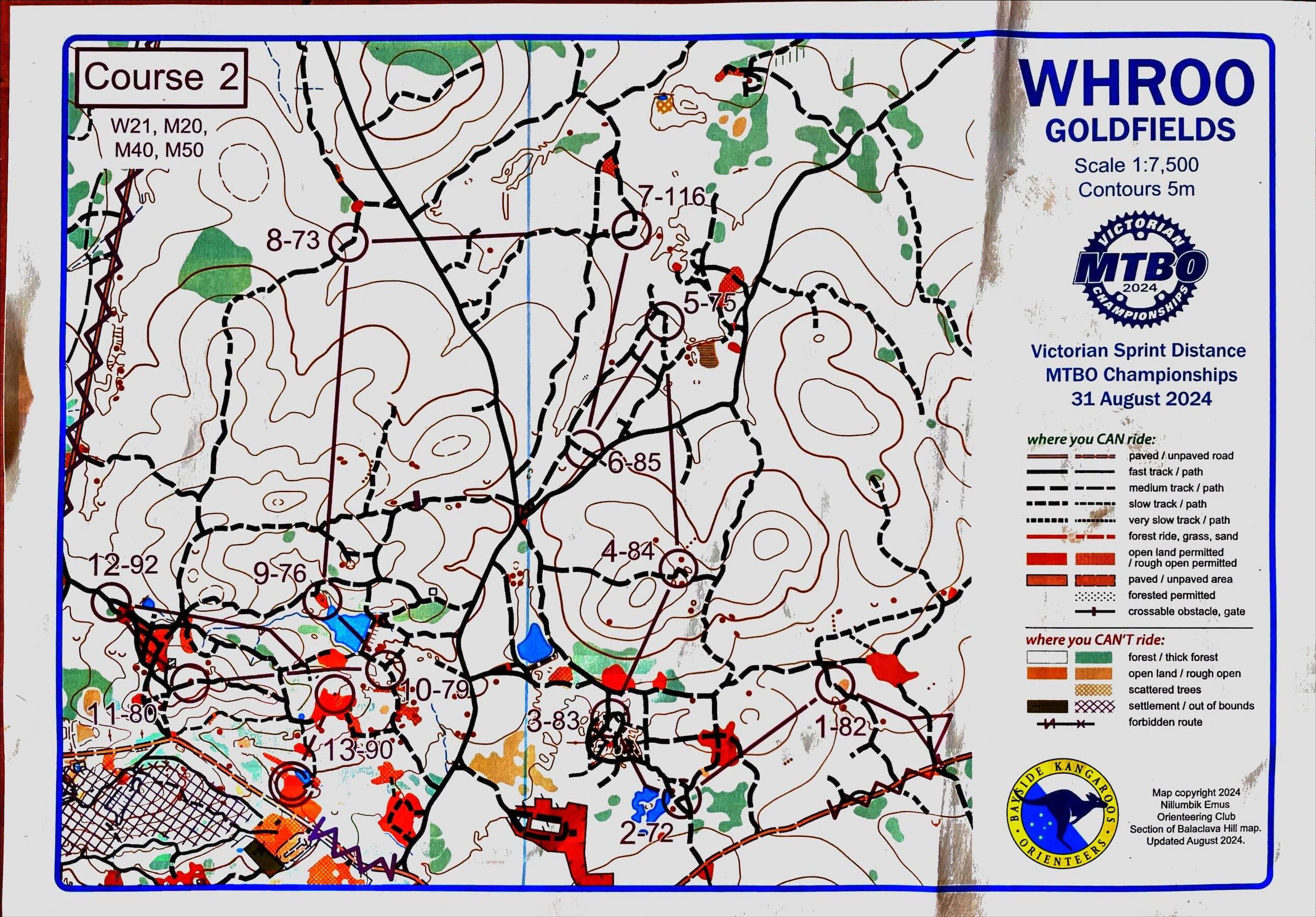 2024 Victorian MTBO Sprint Championship (31.08.2024)