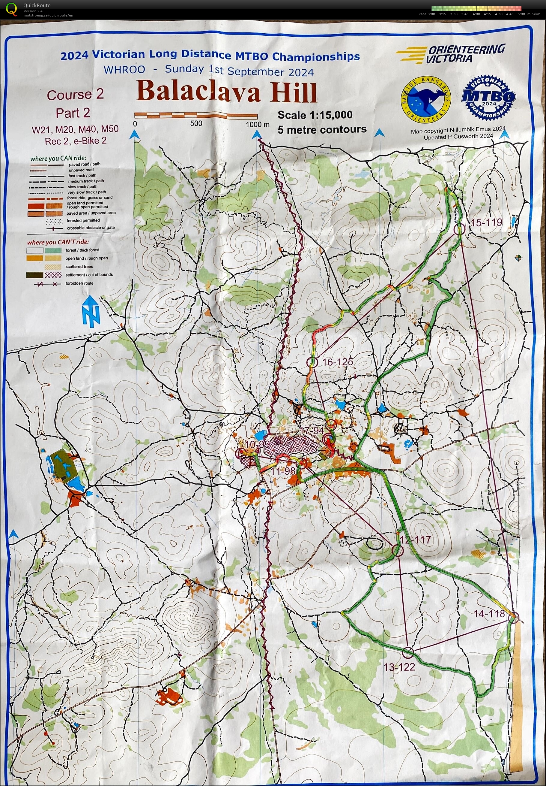 2024 Victorian MTBO Long Championship map 2 of 2 (2024-09-01)