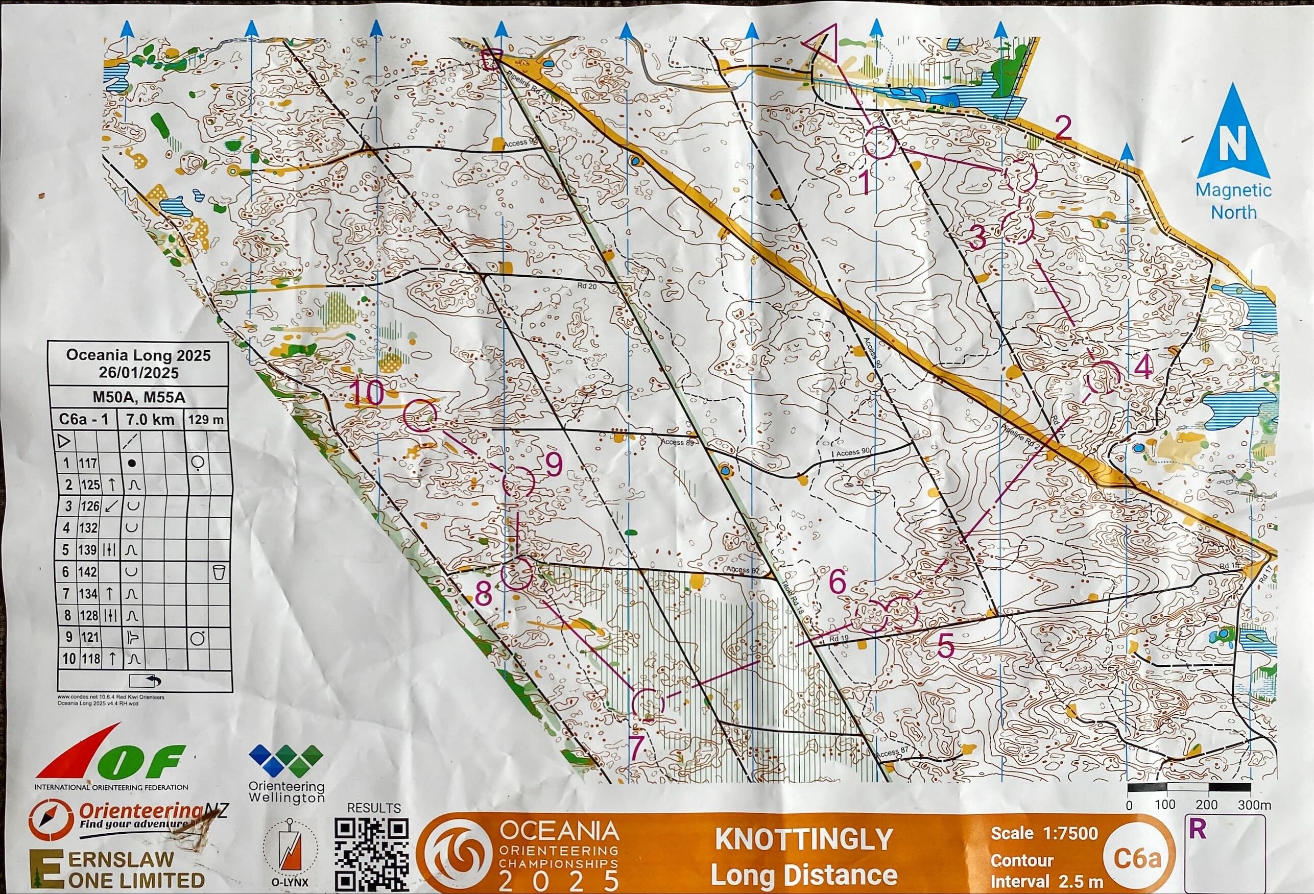 2025 Oceania Championships Long Distance map 1 of 2 (26-01-2025)