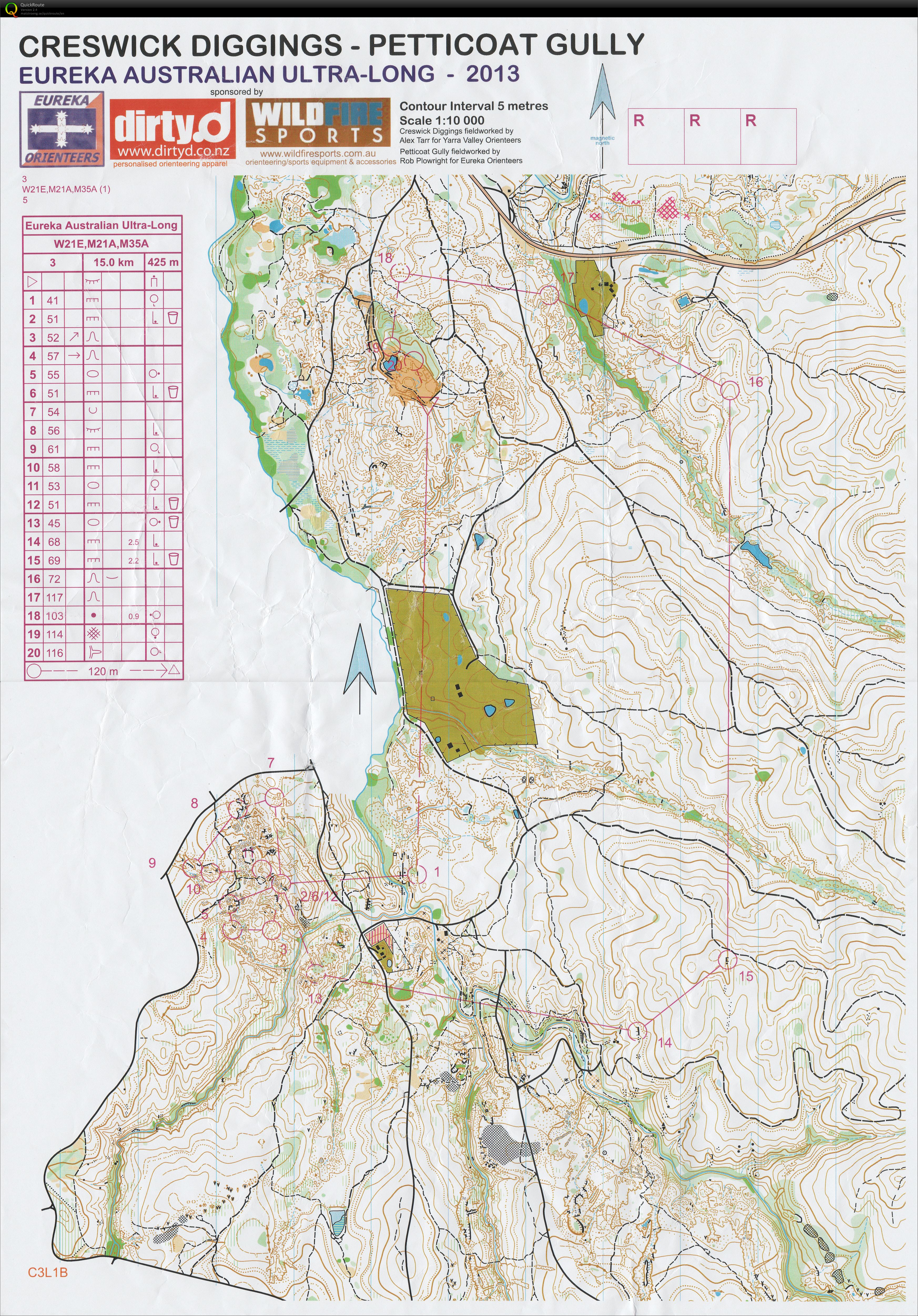 Australian Ultra Long, map 1 (course 3)  (2013-04-06)