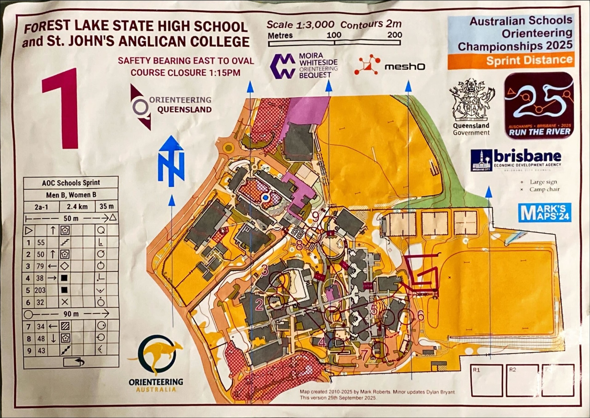 2025 Run The River Stage 1 map 1 of 2 (30.09.2025)