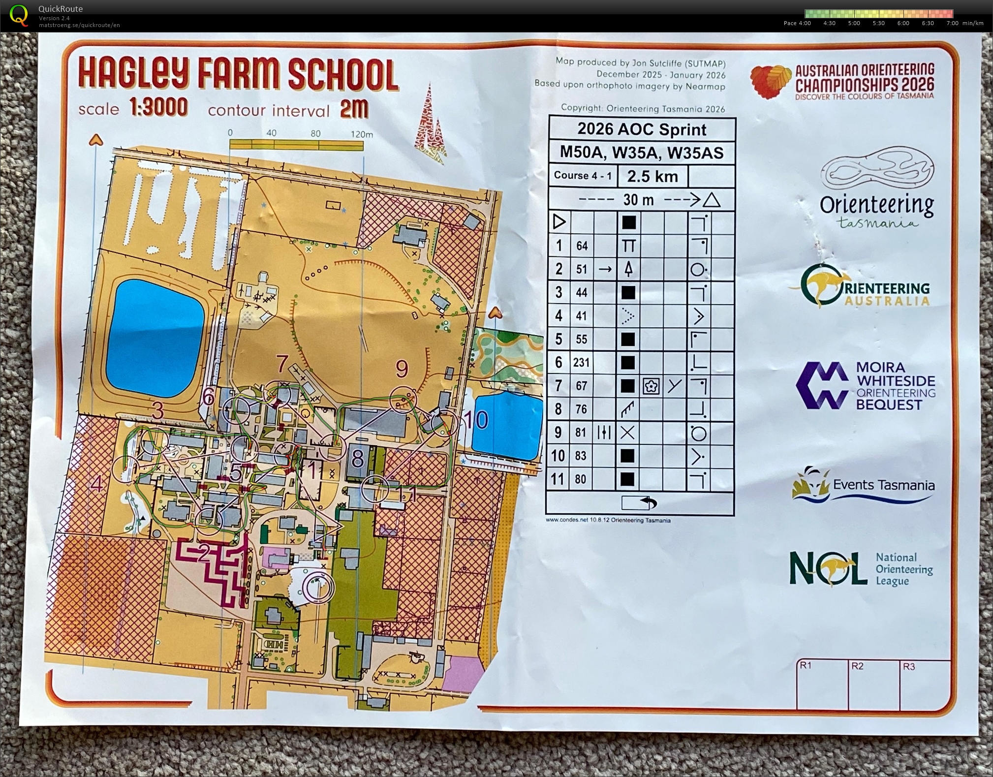 2026 Australian Championships Sprint map 1 of 2 (03/04/2026)
