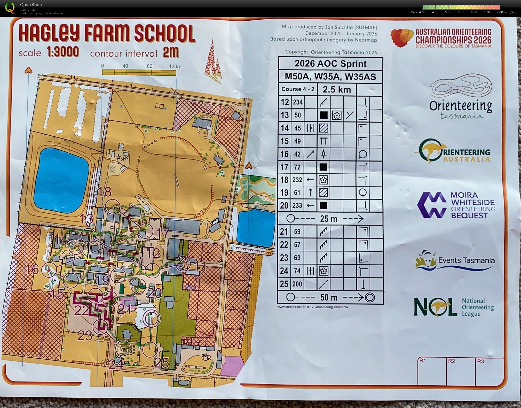 2026 Australian Championships Sprint map 2 of 2 (03/04/2026)