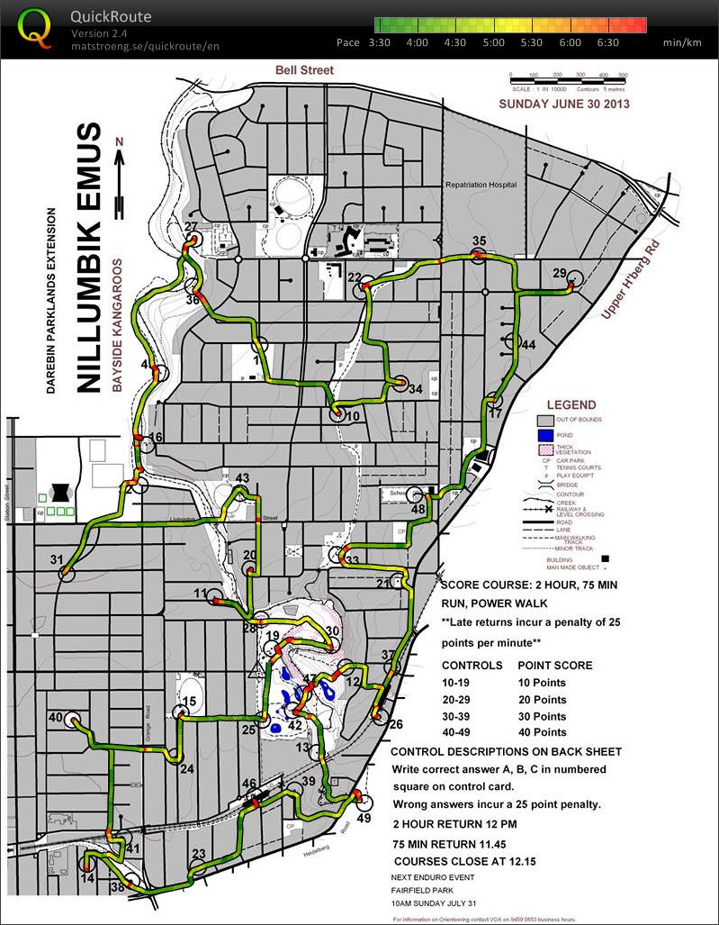 Darebin Enduro 2hr Score (30-06-2013)
