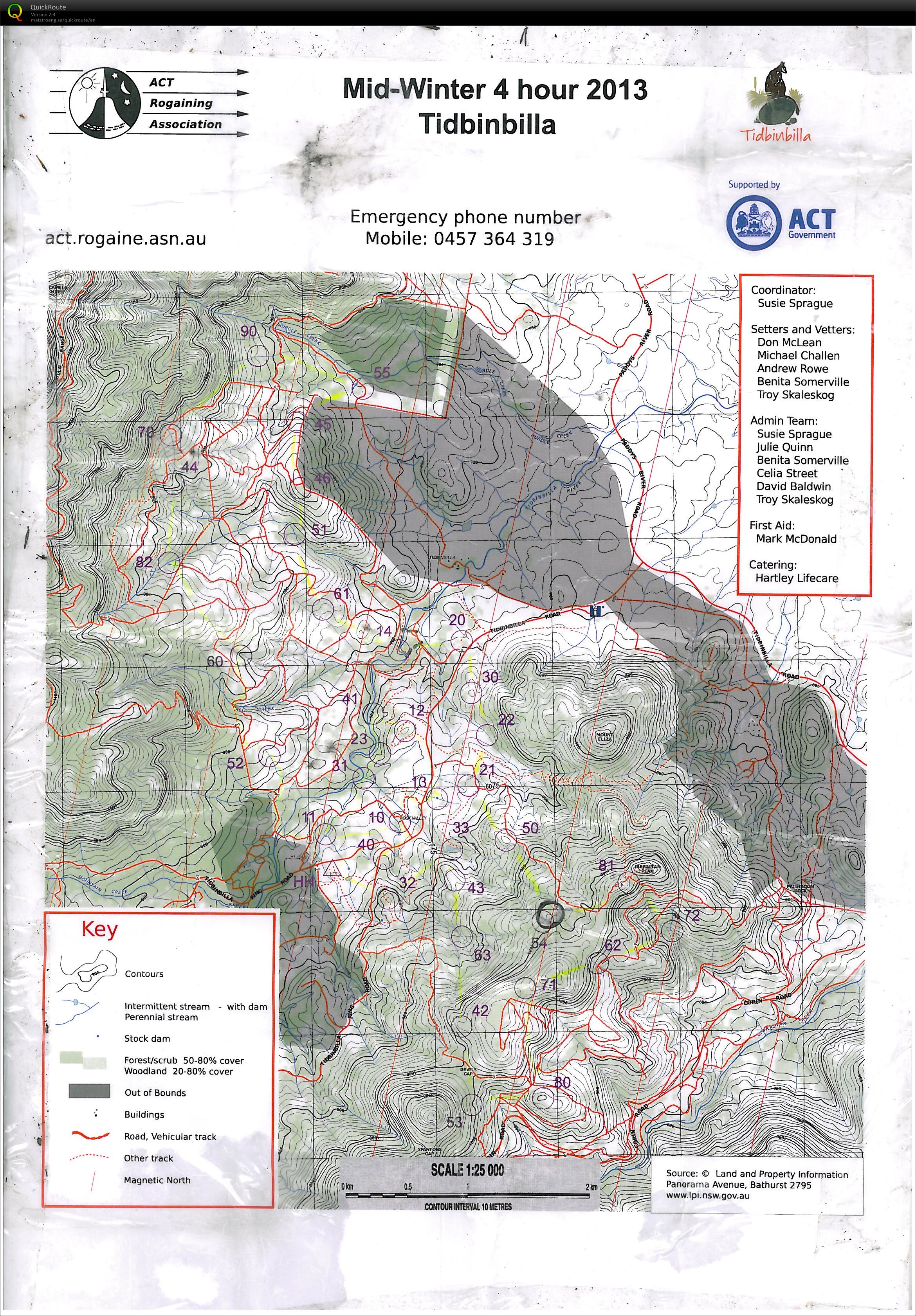 ACT 4hr Winter Rogaine (14-07-2013)