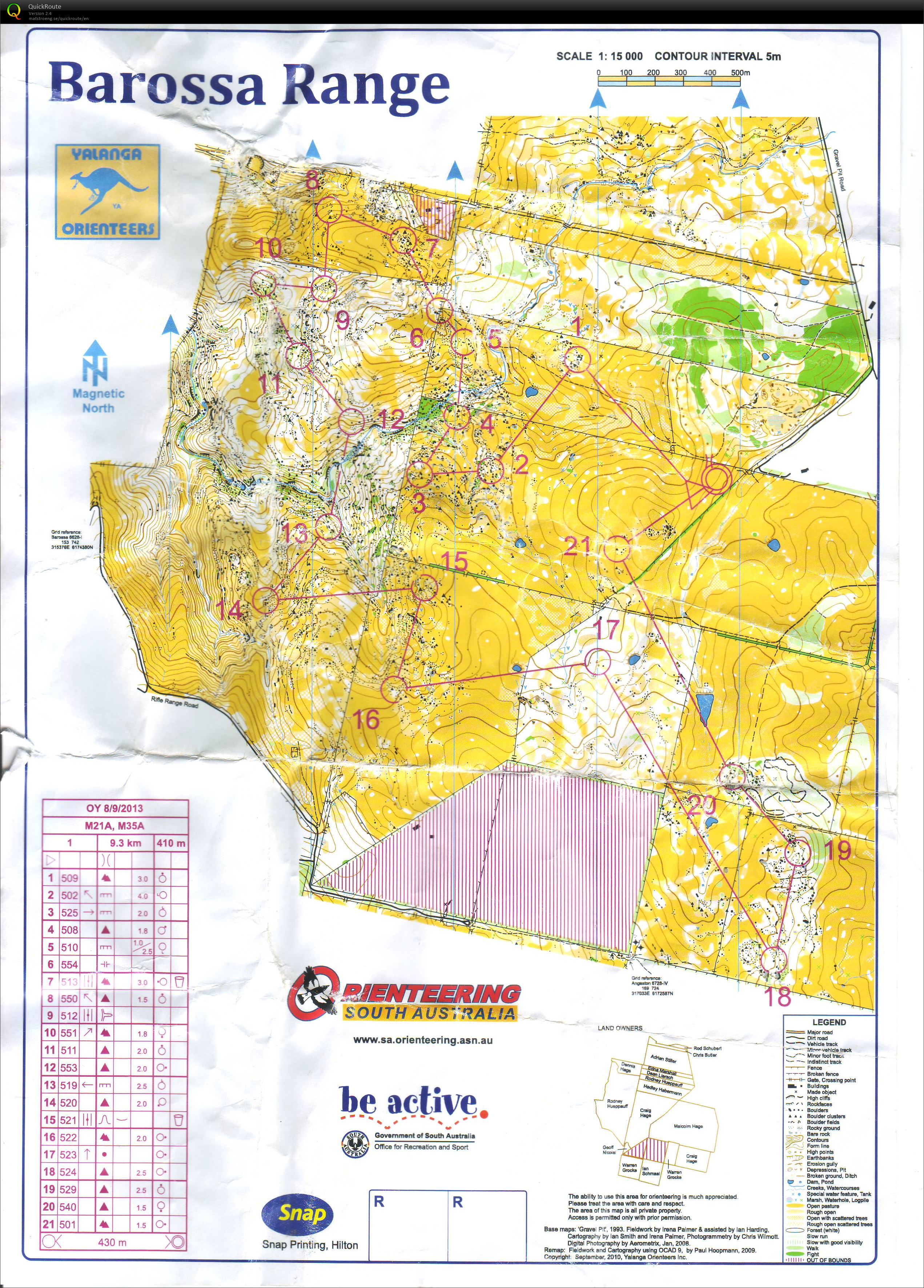 Barossa Range OY (08/09/2013)