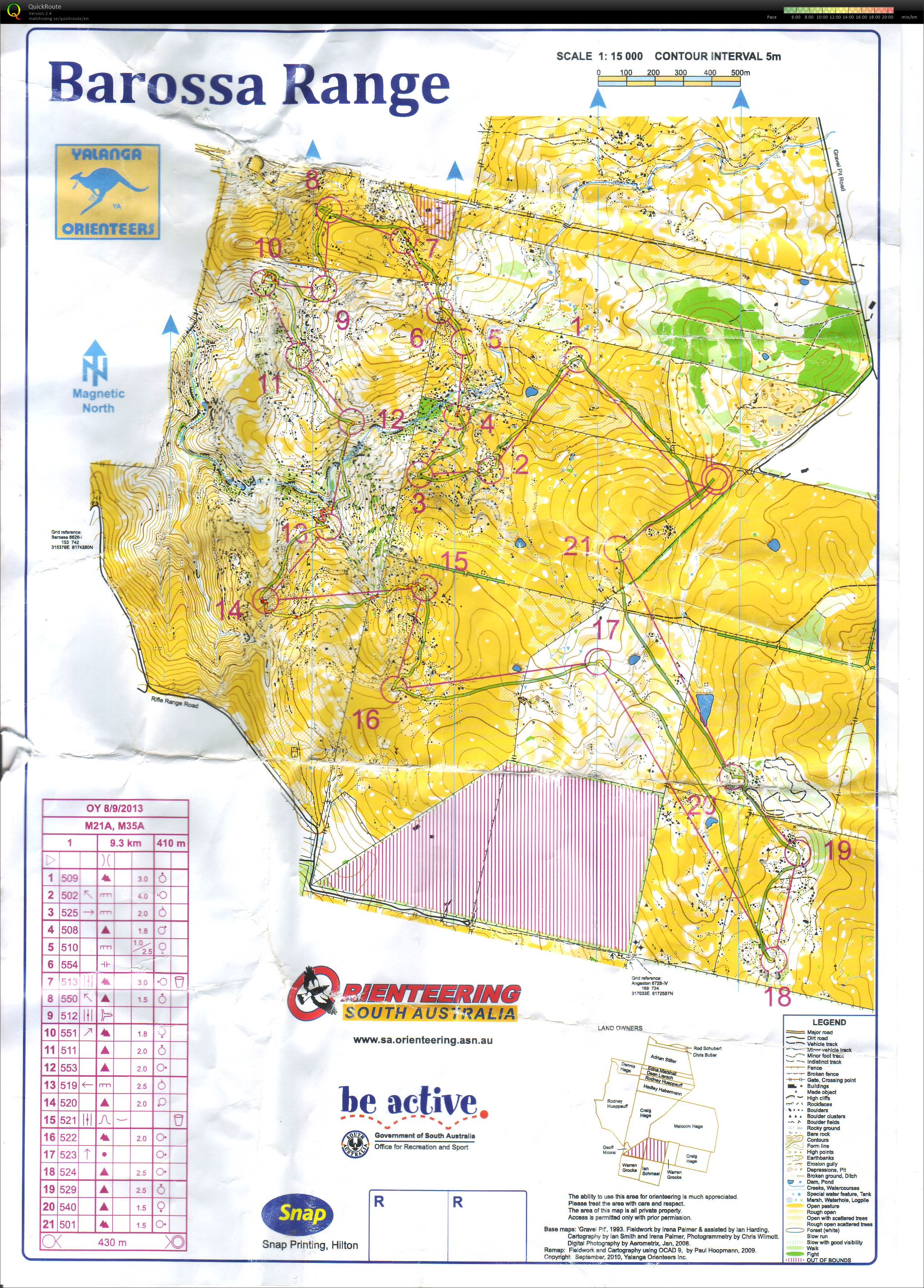 Barossa Range OY (08/09/2013)